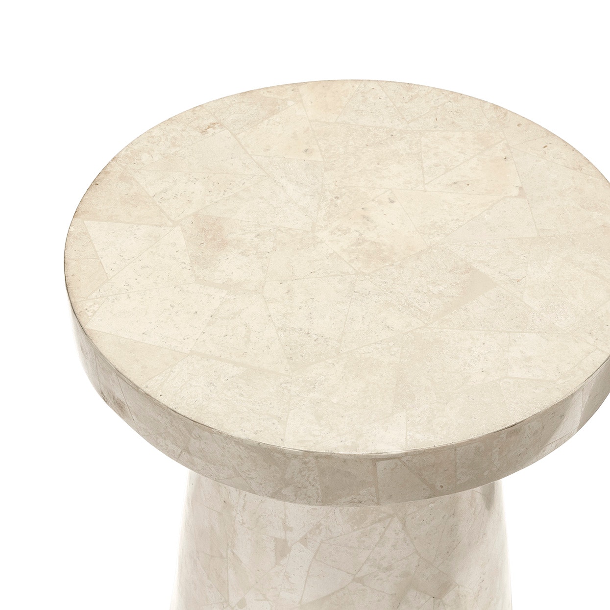 Foley Stone Outdoor Side Table Tall White PALECEK