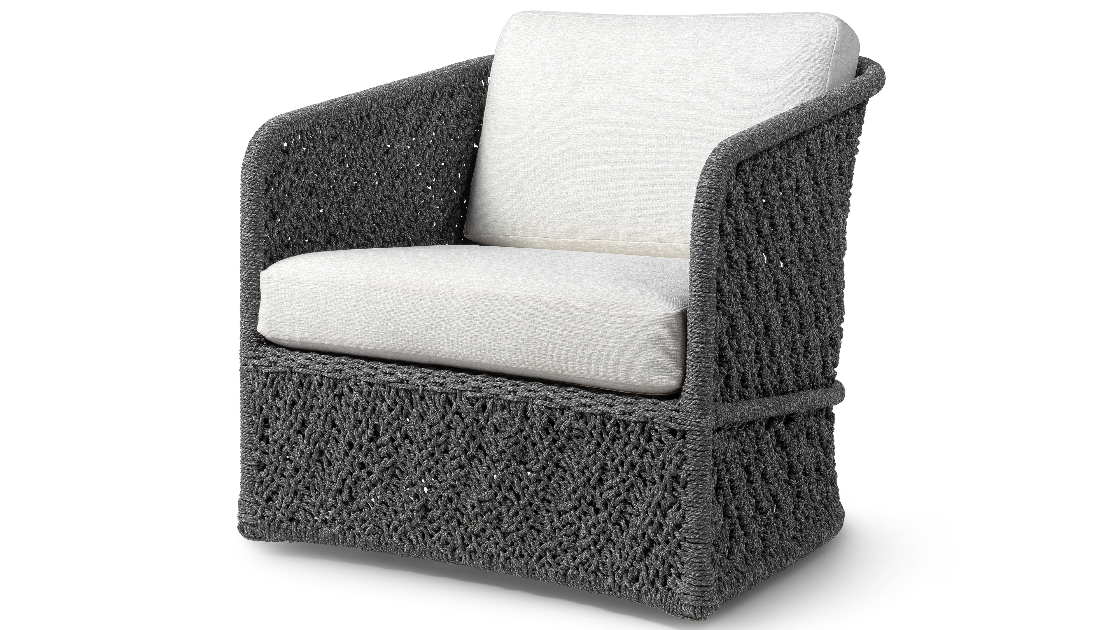 Jenson Outdoor Swivel Lounge Chair, Charcoal | PALECEK Jenson Outdoor Swivel Lounge Chair, Charcoal | PALECEK
