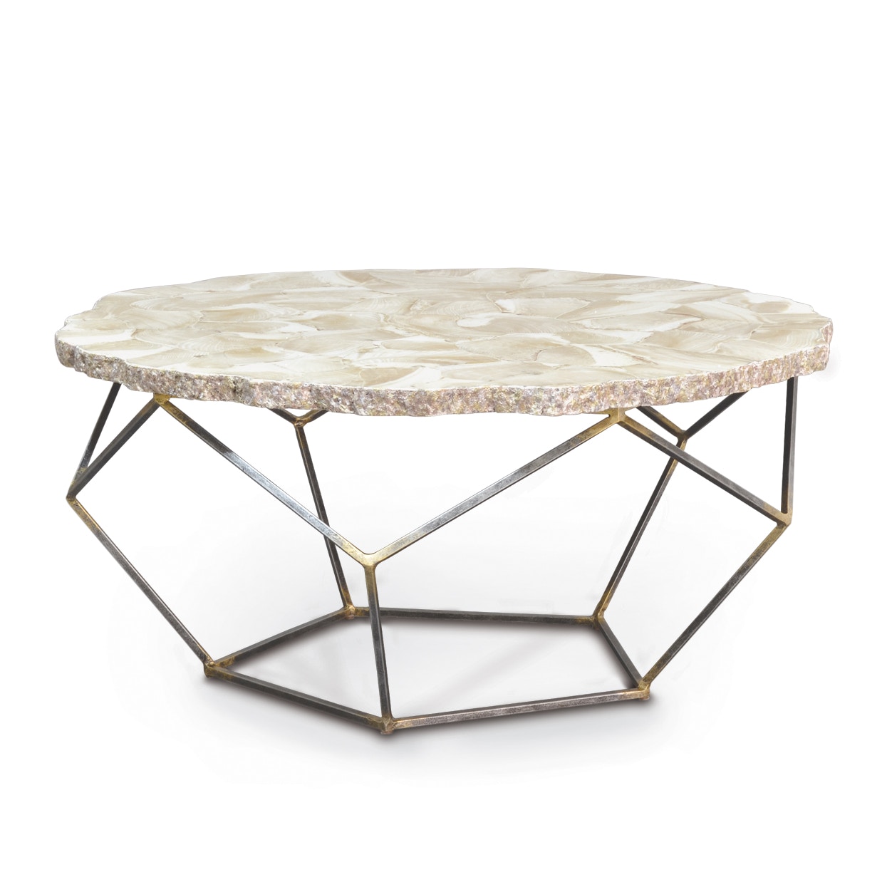 Loren Fossilized Clam Coff Table | PALECEK
