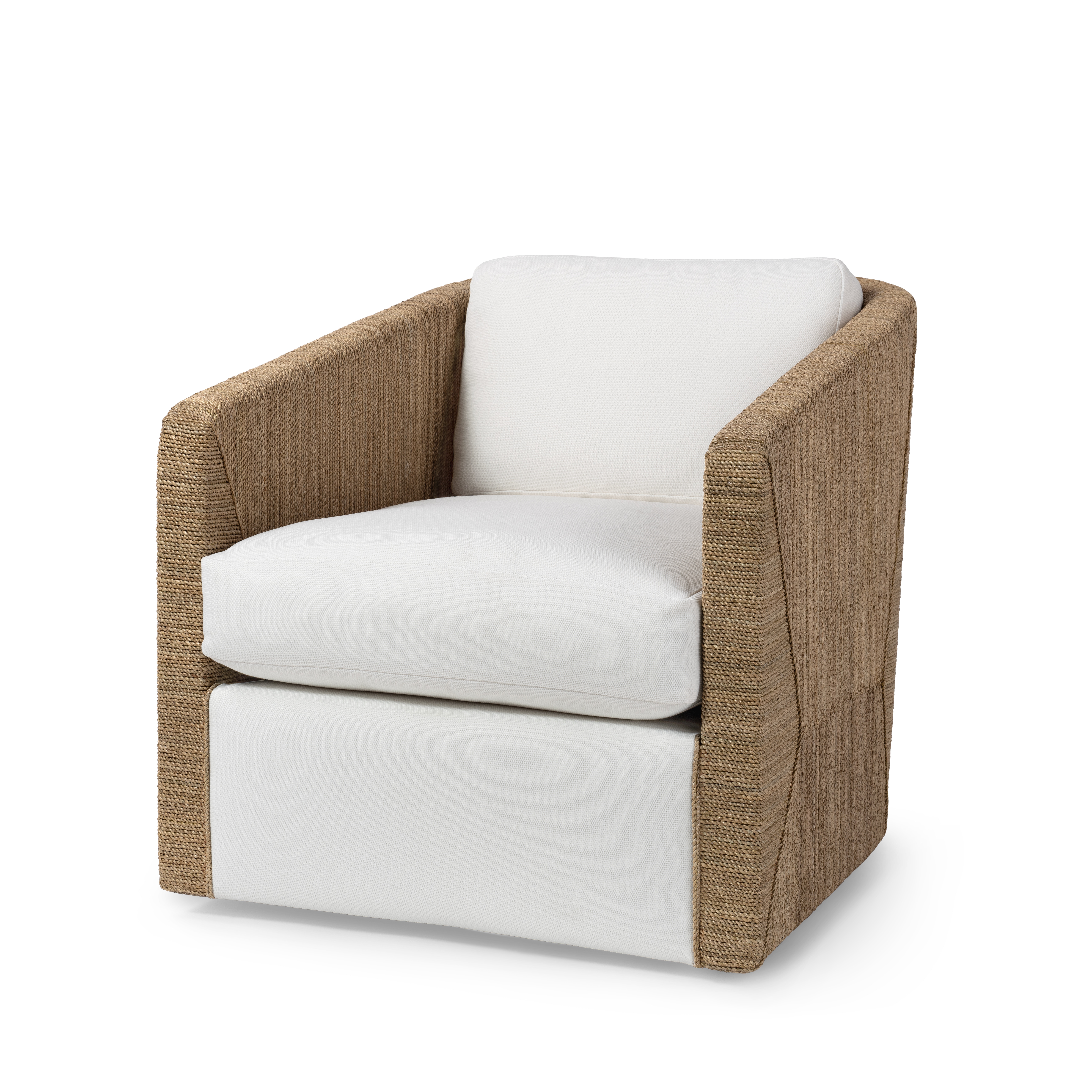 Palecek Chairs CARMINE SWIVEL LOUNGE CHAIR, NATURAL 7615-01+8156-4J