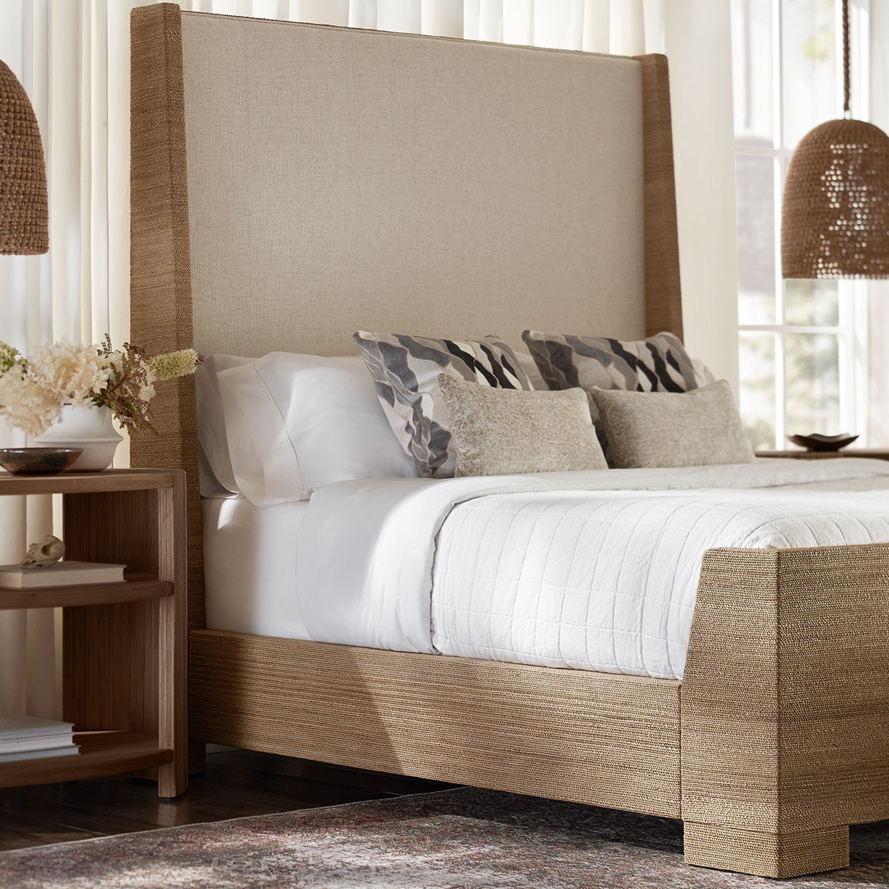 Palecek Bedroom WOODSIDE SLEIGH BED, KING NATURAL 7671-01+