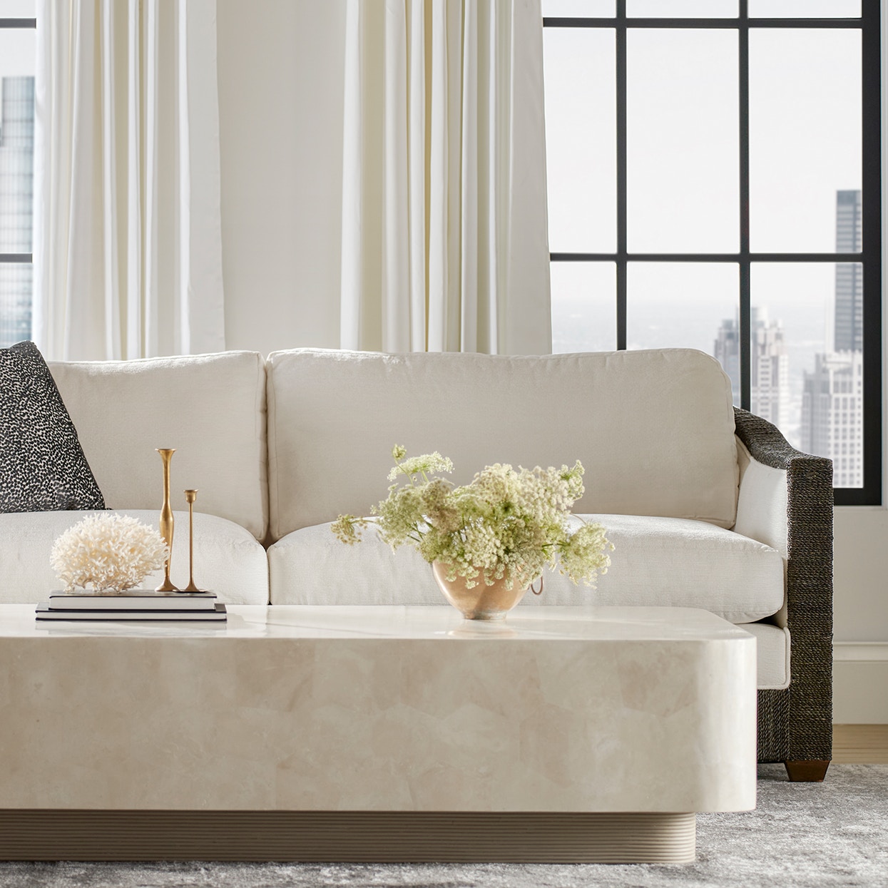 Palecek Living Room DAKOTA COFFEE TABLE RECTANGULAR, WHITE 7690-41