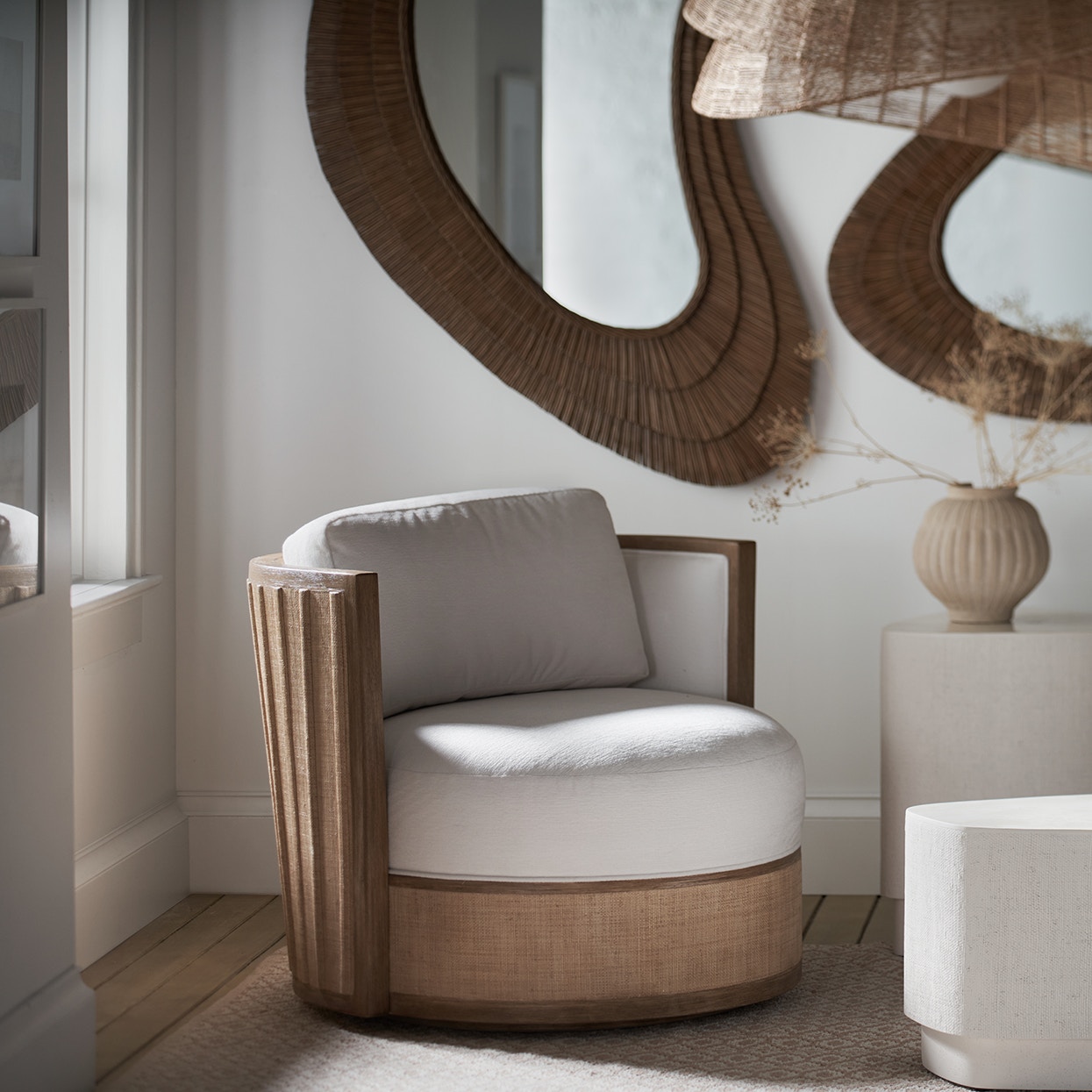 96paleco 【パレ子　DAMNGOOD!! Ver.】 Palecek Living Room DIEGO SWIVEL LOUNGE CHAIR 7774-83+8626-4K