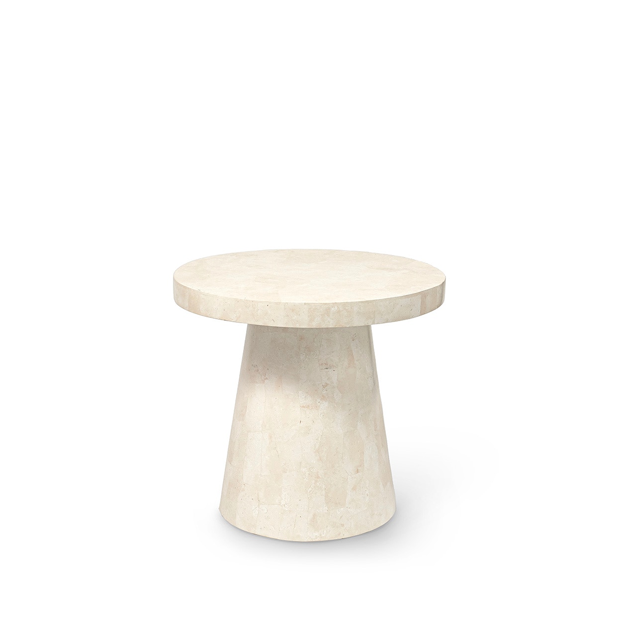 Palecek Outdoor Furniture FOLEY STONE OUTDOOR SIDE TABLE LARGE, WHITE 794841