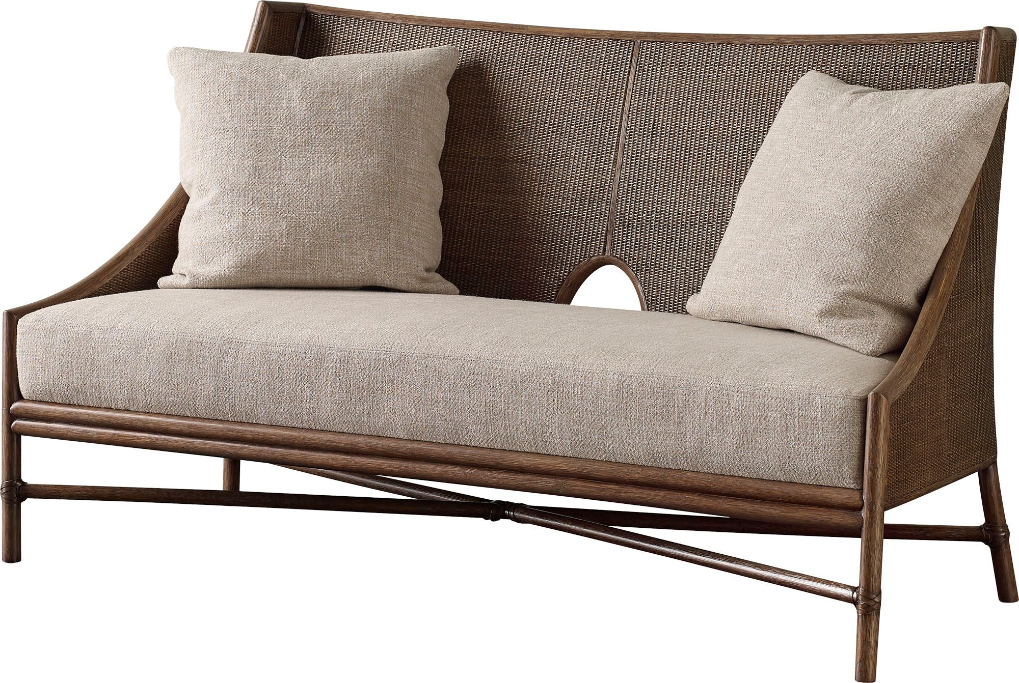  Open Oval Caned Banquette 