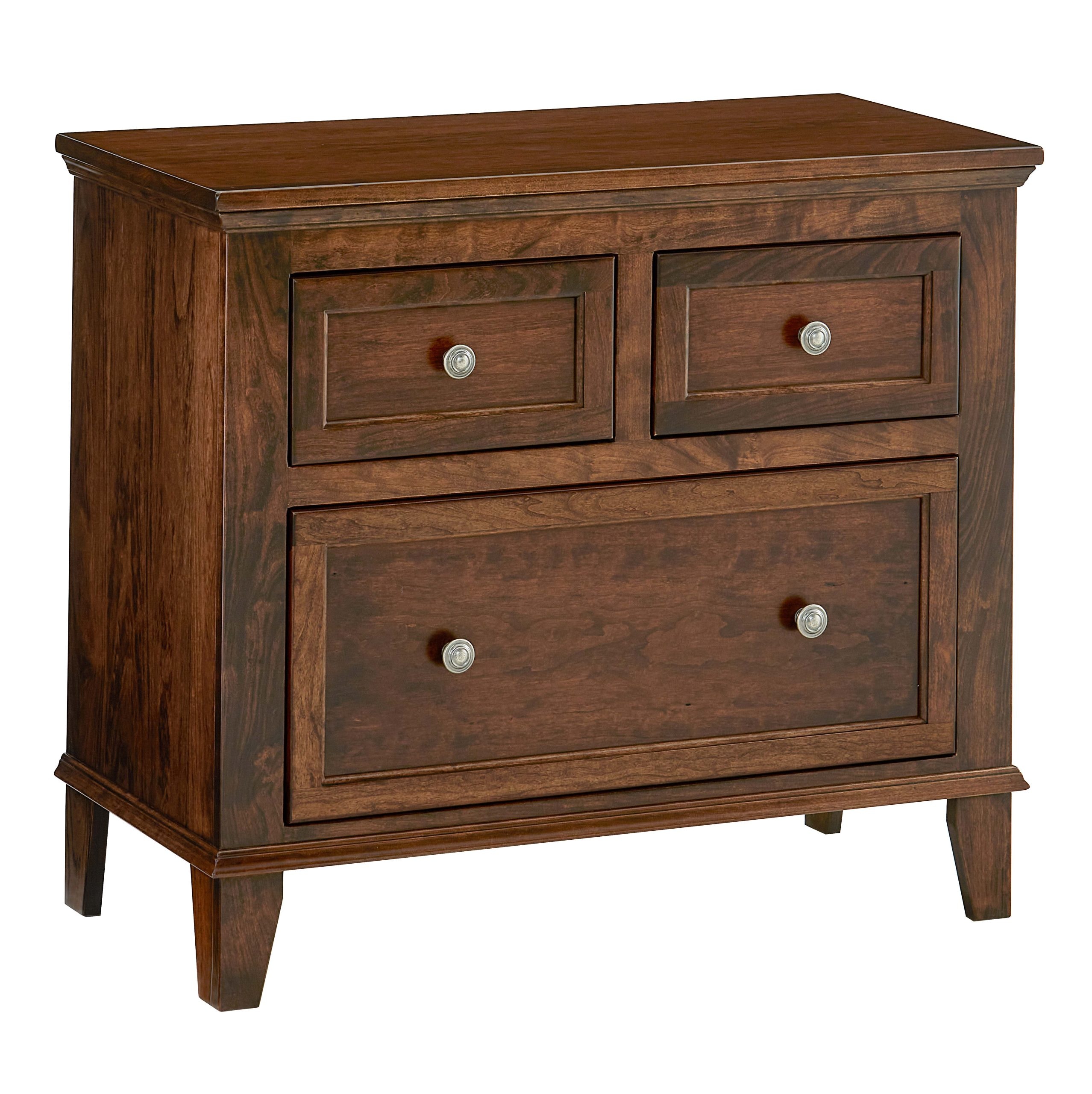 Amish Essentials Belmont 3 Drawer Wide Nightstand 32231