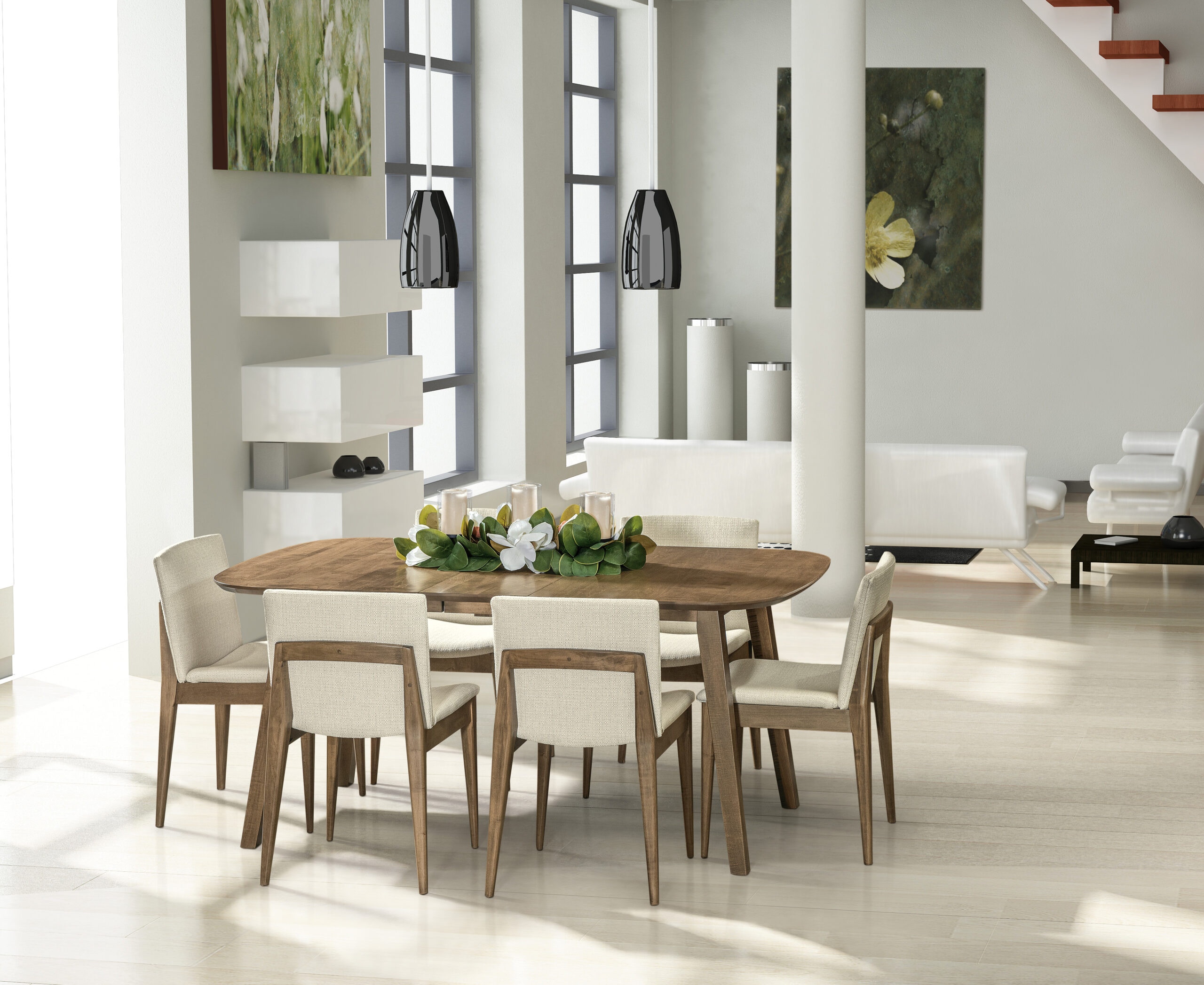 Amish Essentials Callie Table, Oliver Chairs Callie Table with Oliver Chairs
