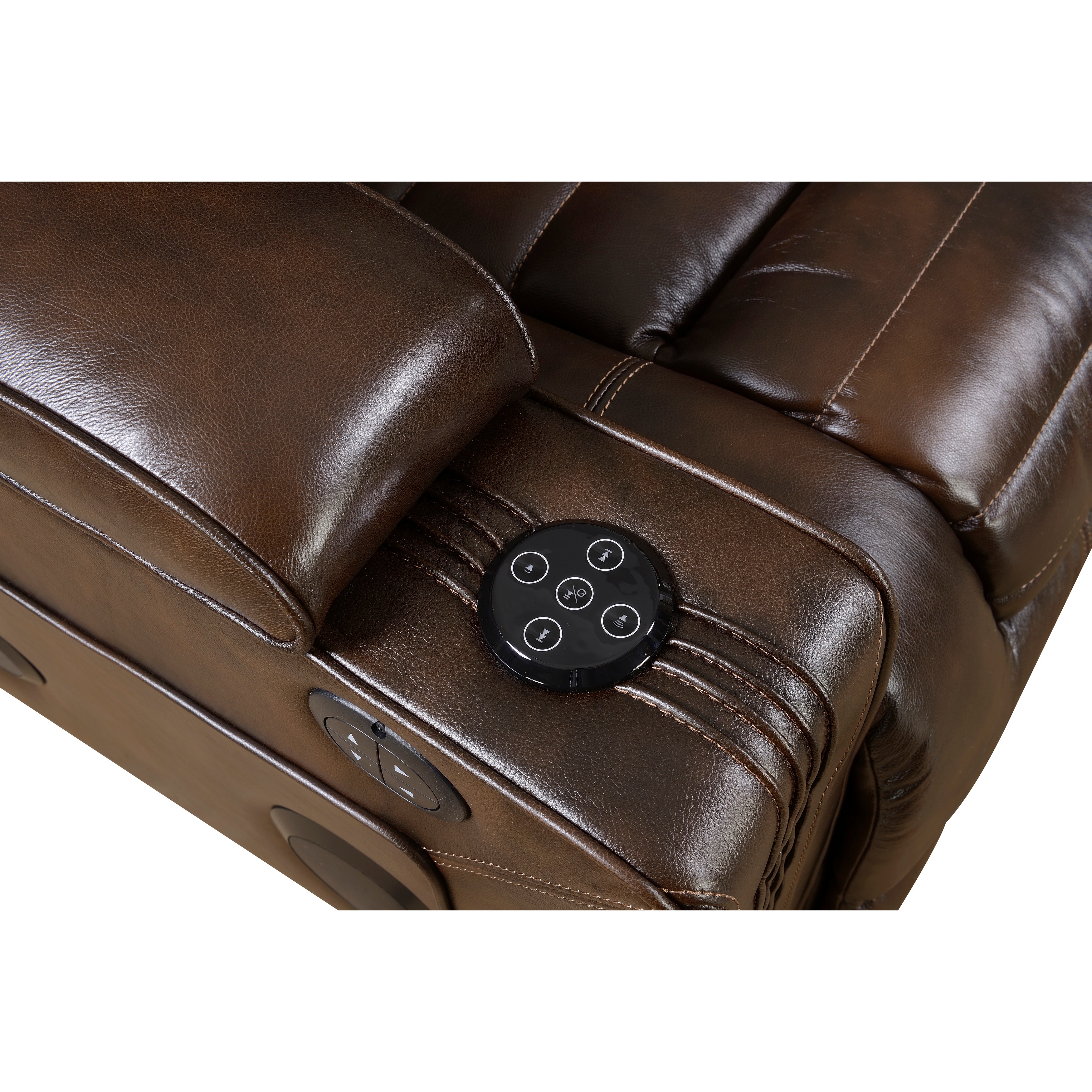 PRI Living Room Contemporary Power Recliner w/ Storage & Bluetooth