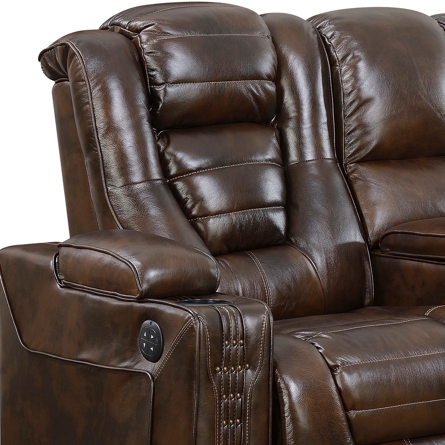 ハクアリード PRI Living Room Contemporary Power Recliner Loveseat w/ Console in
