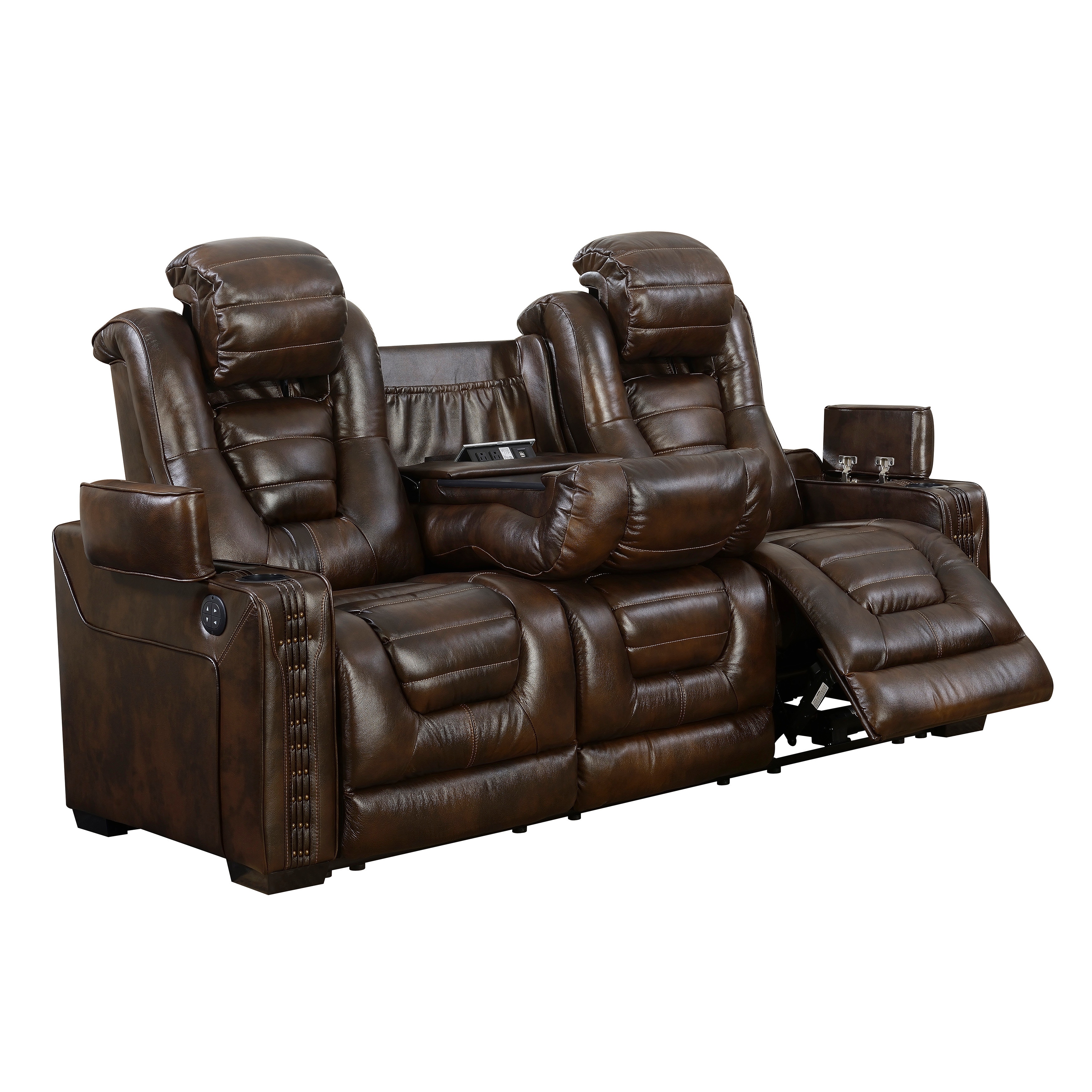 PRI Living Room Contemporary Power Recliner Sofa w/ Drop Down