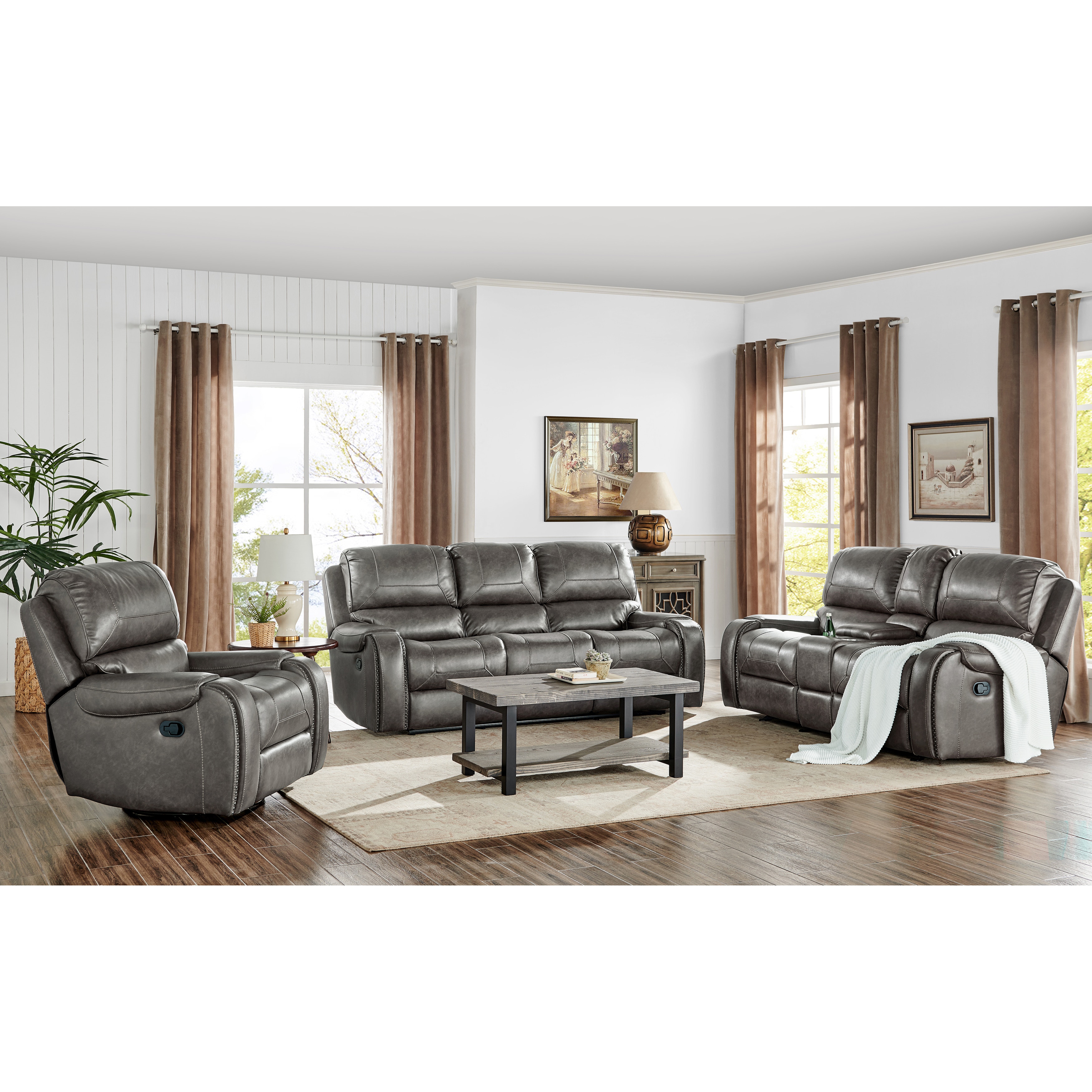 【中古品】SleepPhones v.4 - Medium (Gray)(中古品) PRI Living Room Traditional Gliding Loveseat Recliner with Console