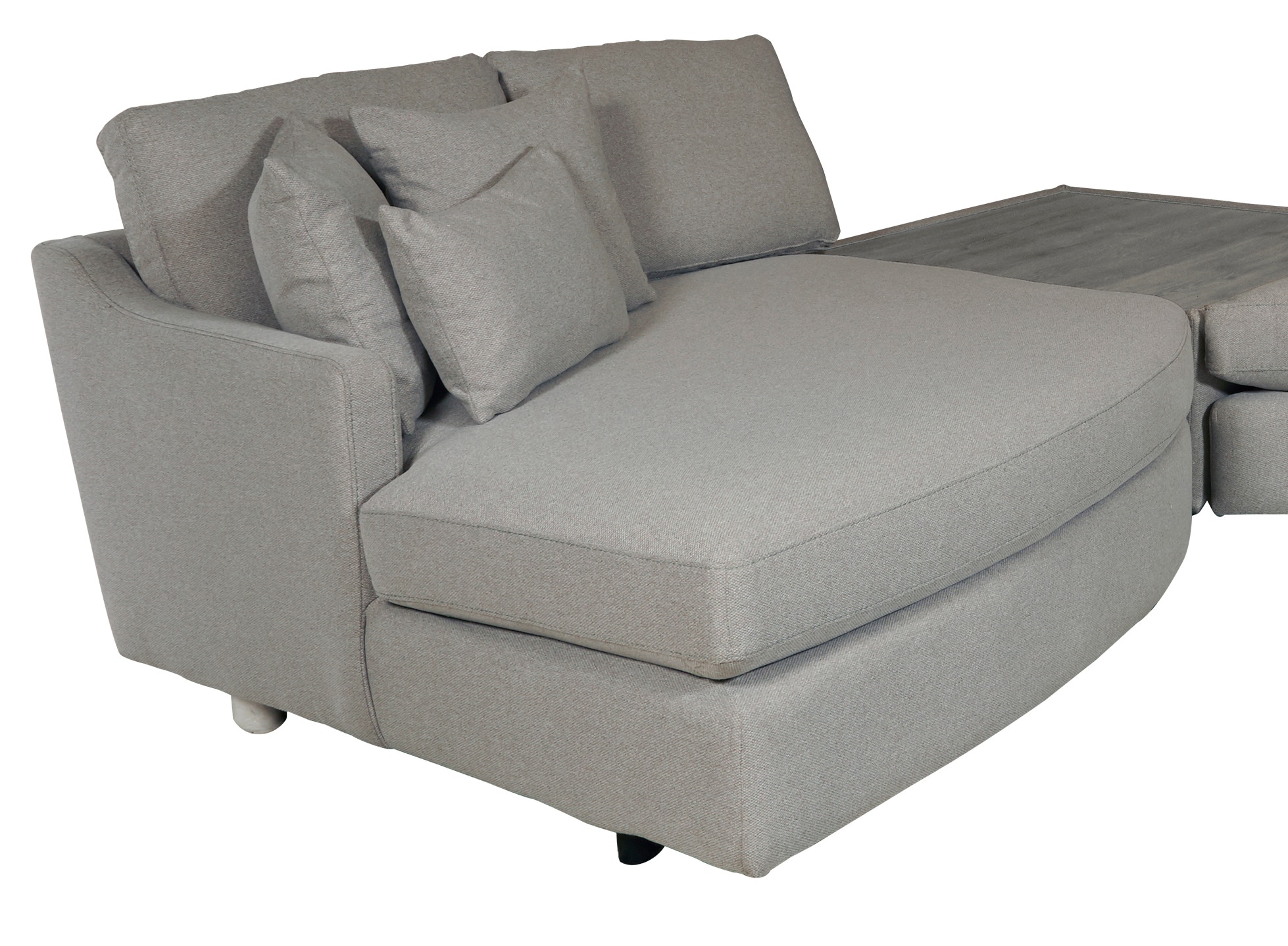 PRI Living Room Fairhope Swivel Sectional in Peaceful Grey