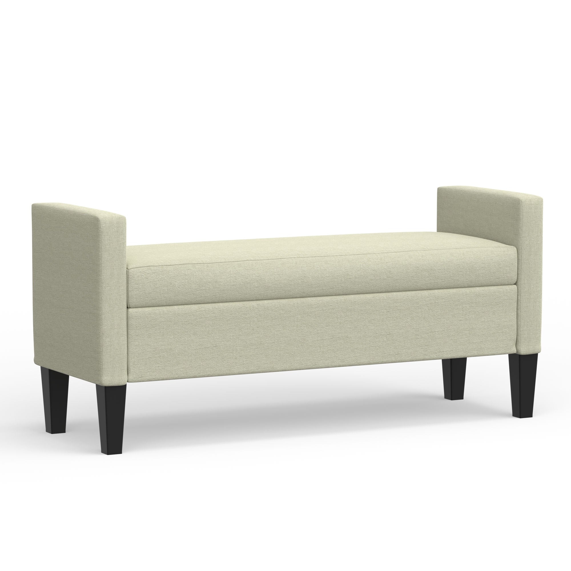 Rize Home Upholstered Storage Bench with Track Arms Upholstered Storage Bench with Track Arms