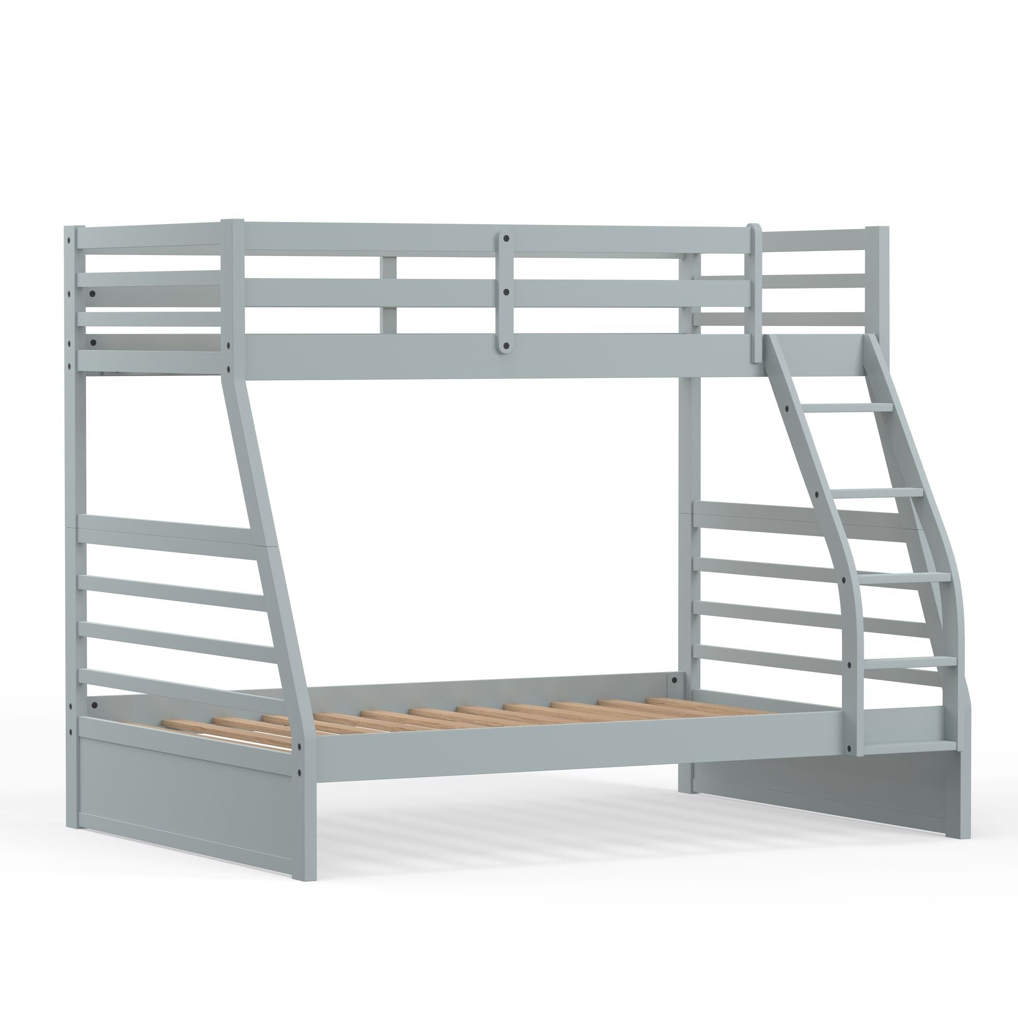 Plana Solid Wood Twin over Full Bunk Bed - Light Gray