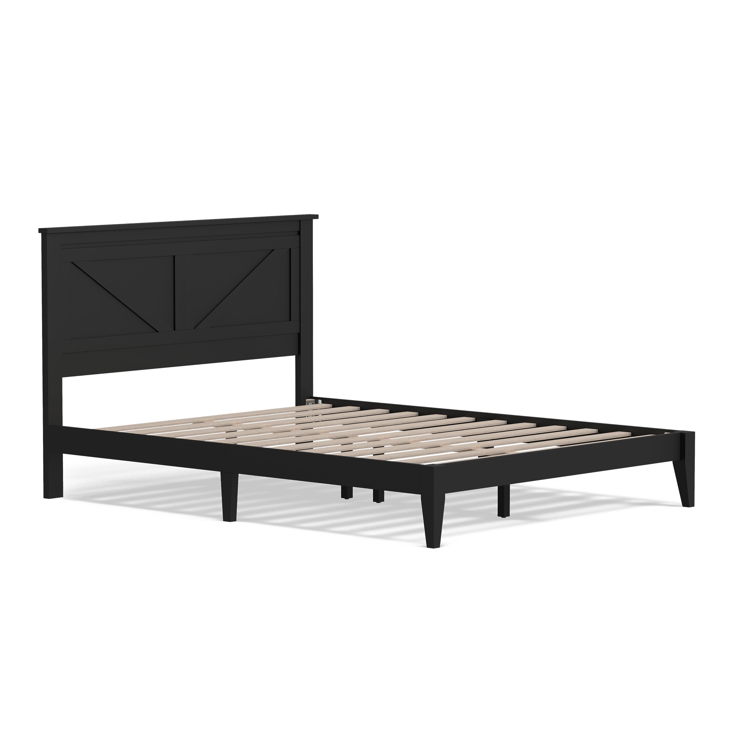 Rize Home Farmhouse Style Complete Bed - Ebony Black Farmhouse Style Complete Bed - Ebony Black