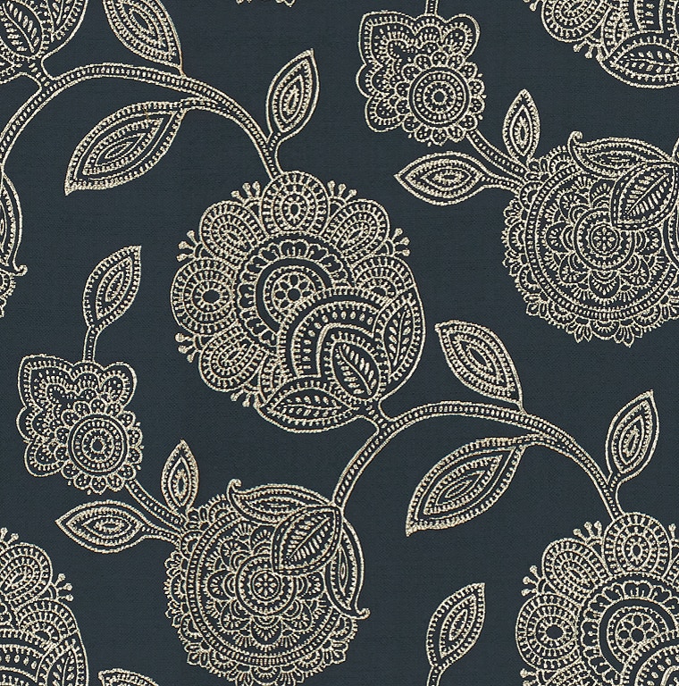 Bassett WOVEN FLORAL INDIGO 