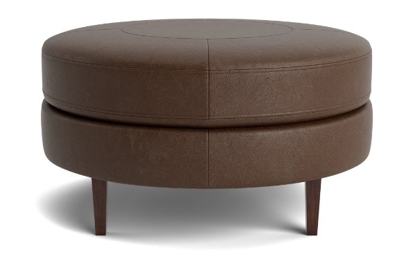 Bassett Delway Medium Leather Round Ottoman 1400-3535L - Portland, OR ...