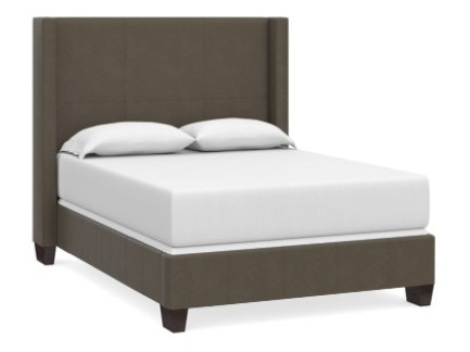 Bassett Custom Uph Beds Dublin Leather Cal King Winged Bed 2602K179L