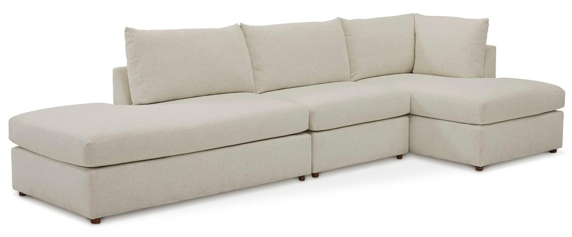 Bassett Chaise Sectional w/Bumper 2676-CBSECTL