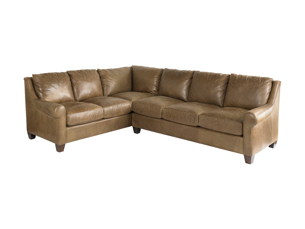 Bassett Living Room Leather LShaped Sectional 3101LSECTLL Tar Heel