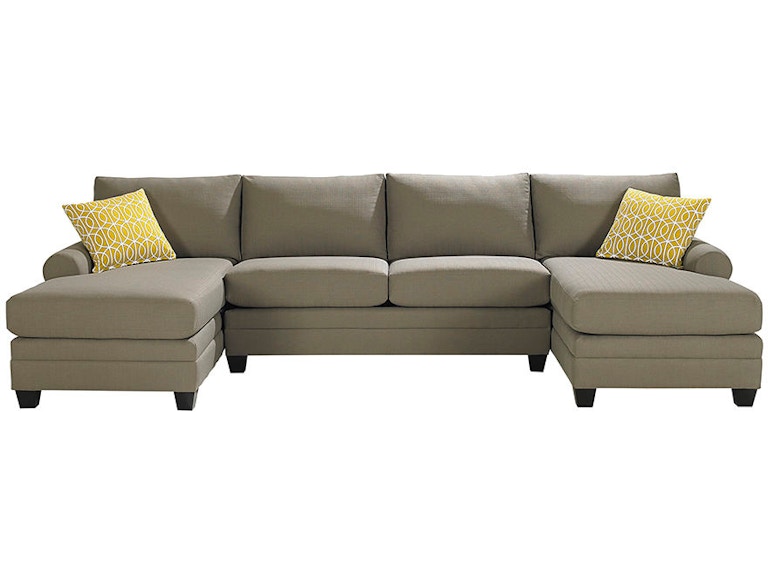 Download Bassett Living Room Sock Arm Double Chaise Sectional 3851-CSECT - Phelan's Interiors - Cedar