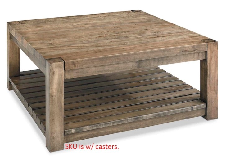 Bassett Benchmade Hampton Maple Square Cocktail Table w/Casters 6015