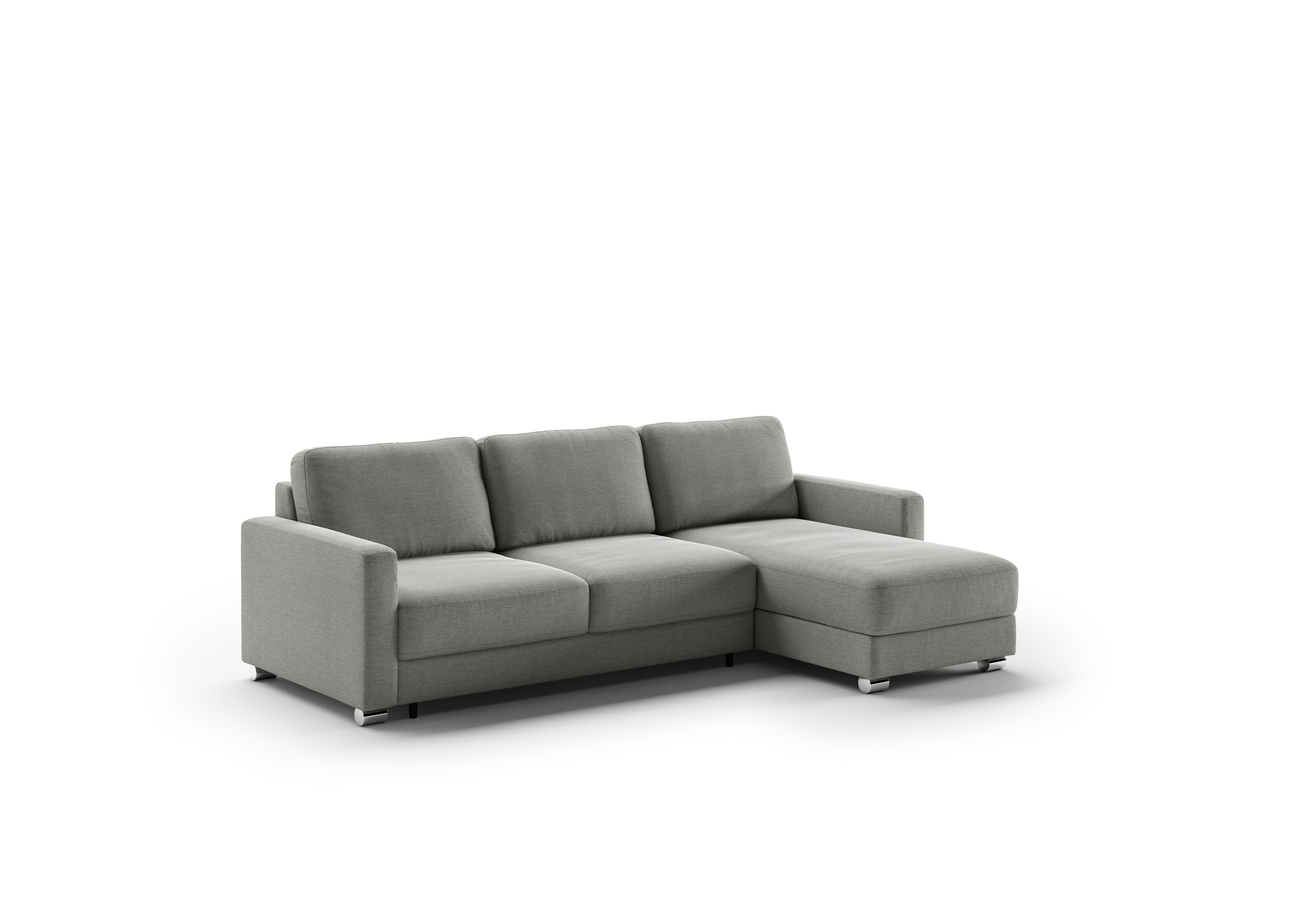 Luonto Furniture Hampton Queen Sectional (Loveseat Sleeper Reversible Chaise) Rodeo 104 - 217/6 Chrome HAMP-CHY-FOU-RODE/104-217/6-CR