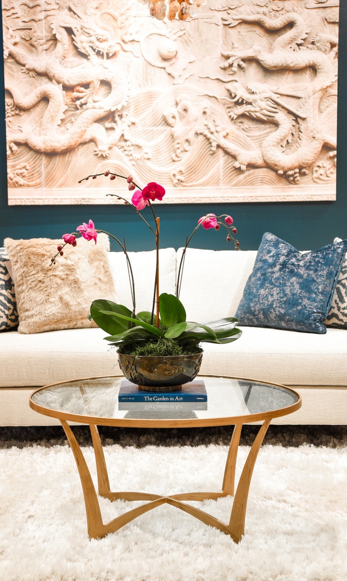 Charleston Living Room Lotus Round Cocktail Table 6315 Hickory