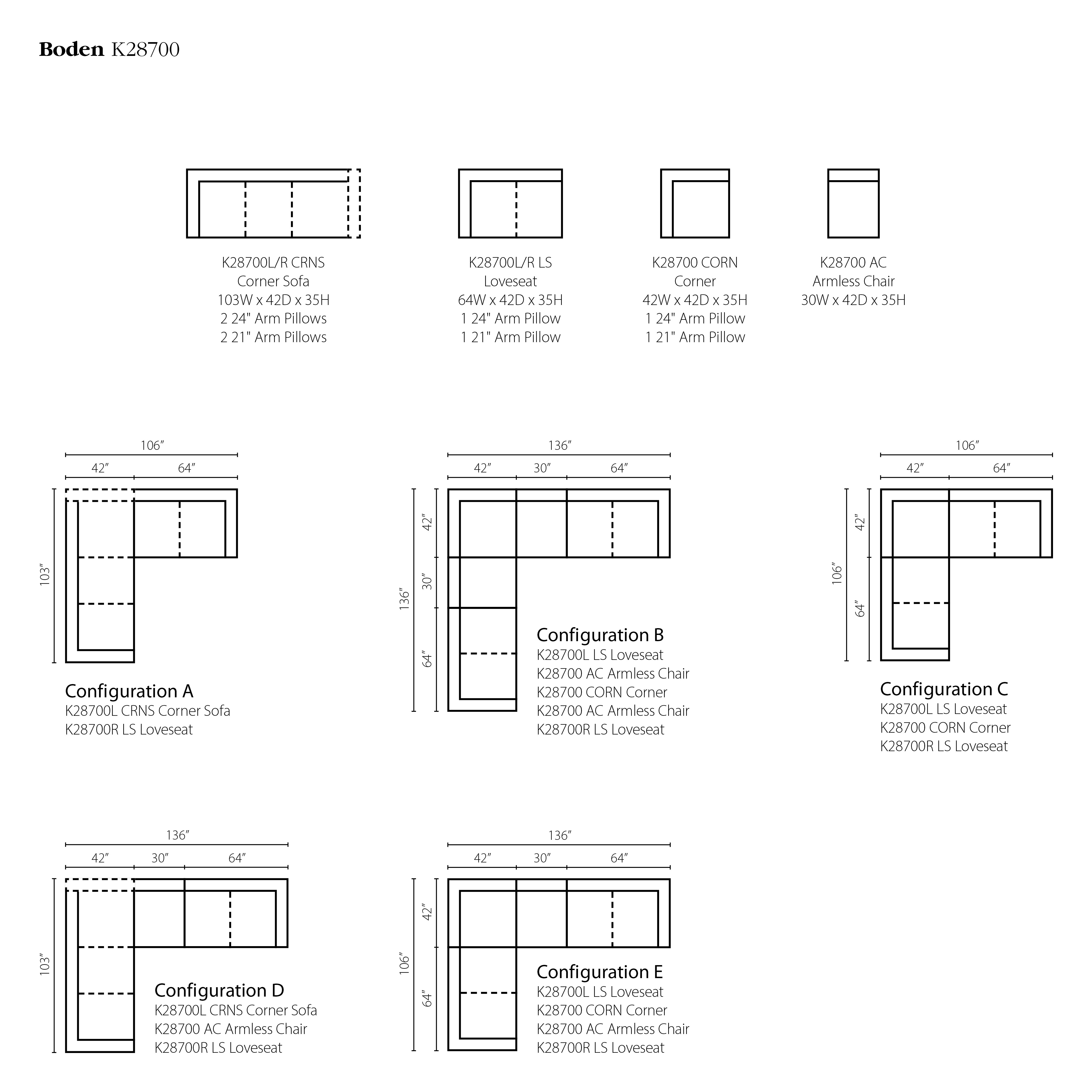 Klaussner Living Room Boden Sectional K28700SECT Klaussner Home