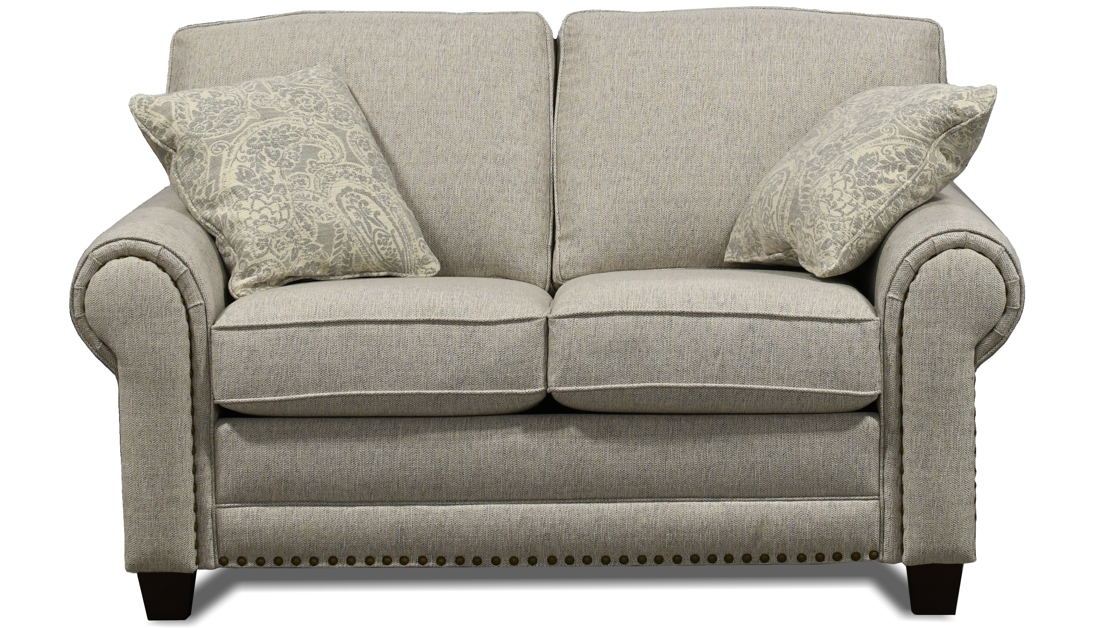 England Living Room Silas Loveseat with Nails 4256N The Living Room