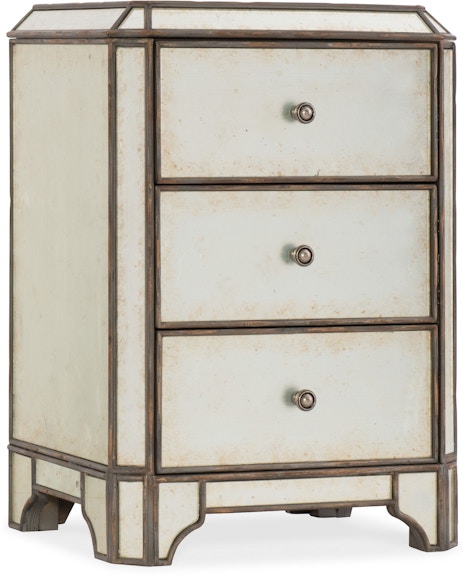 Hooker Furniture Arabella Mirrored Three-Drawer Nightstand 1610-90116-EGLO 1610-90116-EGLO