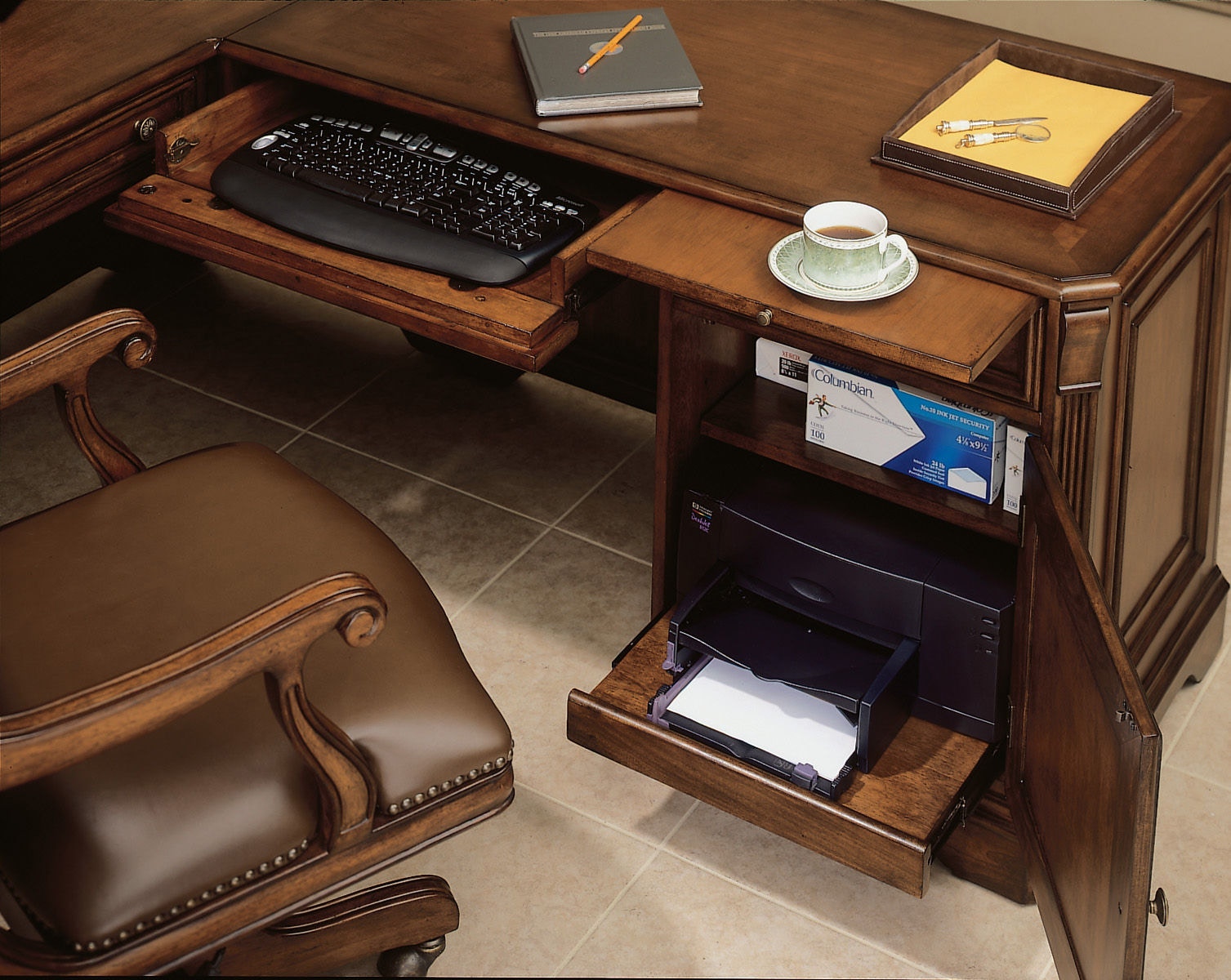 Leon Collection leon-87wb-s 87 3 PC Desk Home Office Suite with Metal