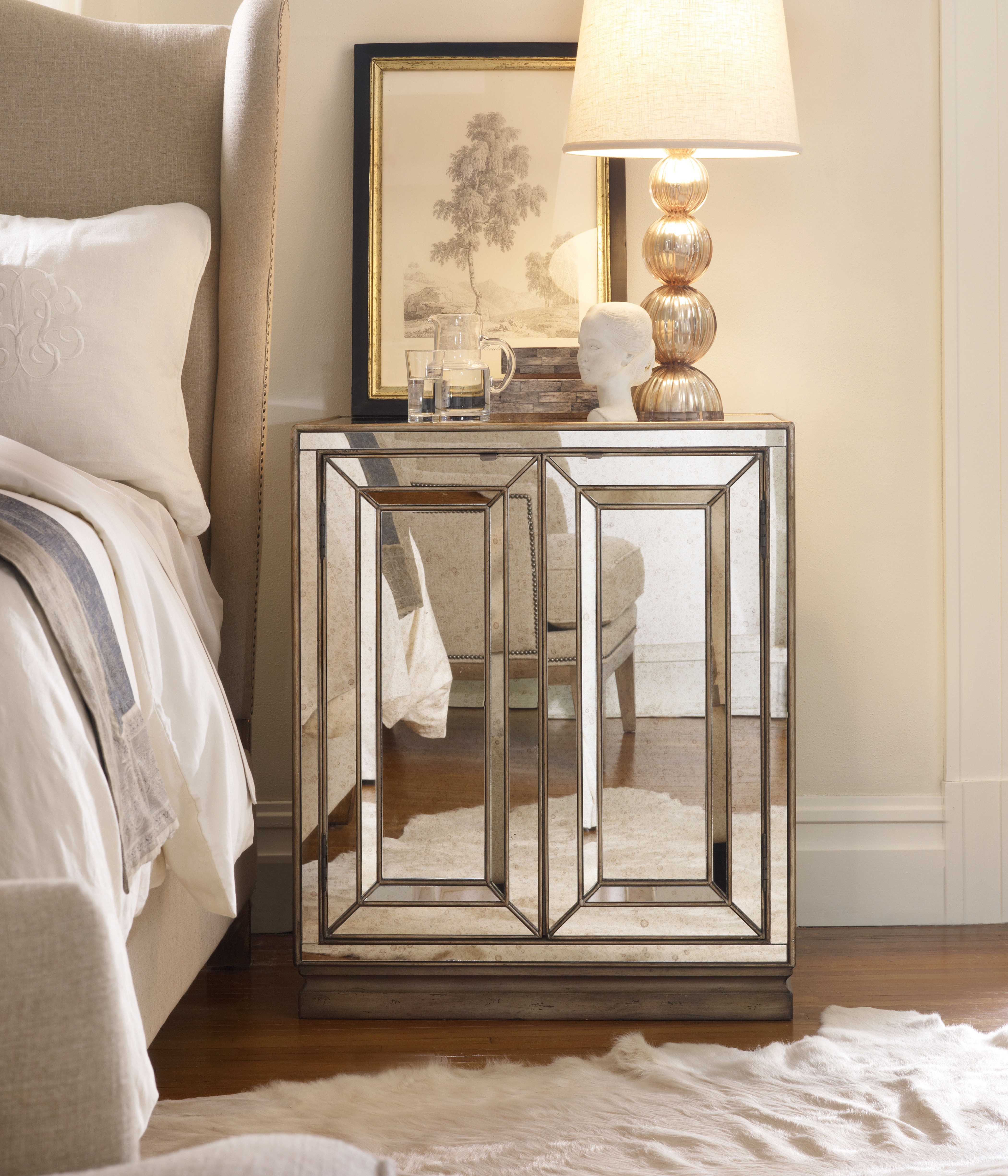 Cheap mirrored nightstand deals set