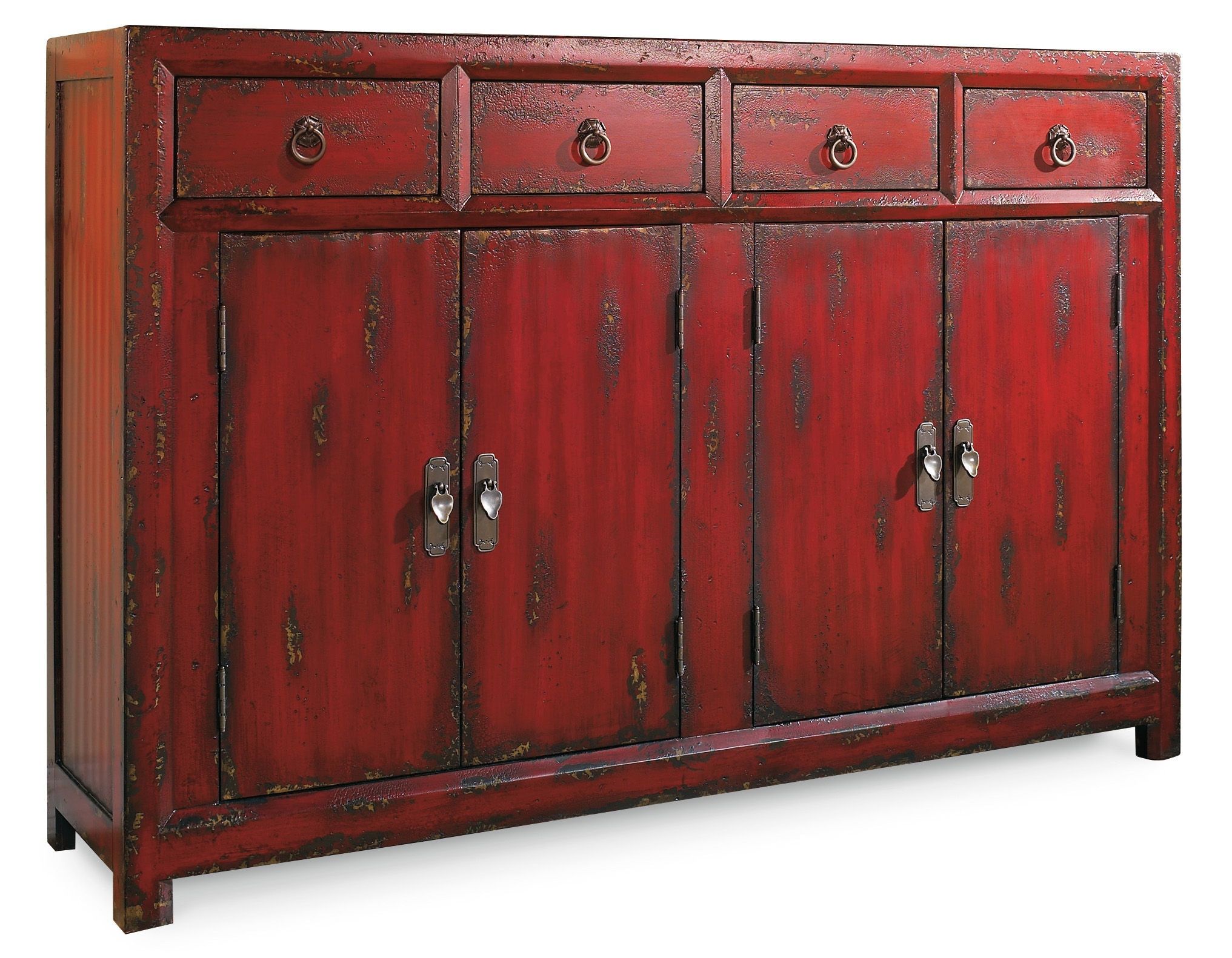 Hooker Furniture Living Room 58'' Red Asian Cabinet 500-50-711