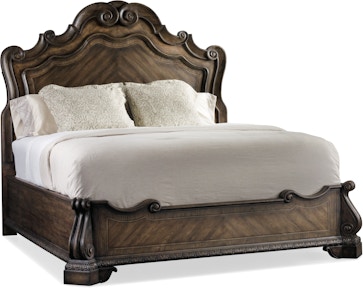 Hooker Furniture Leesburg King Upholstered Bed with Wood Rails