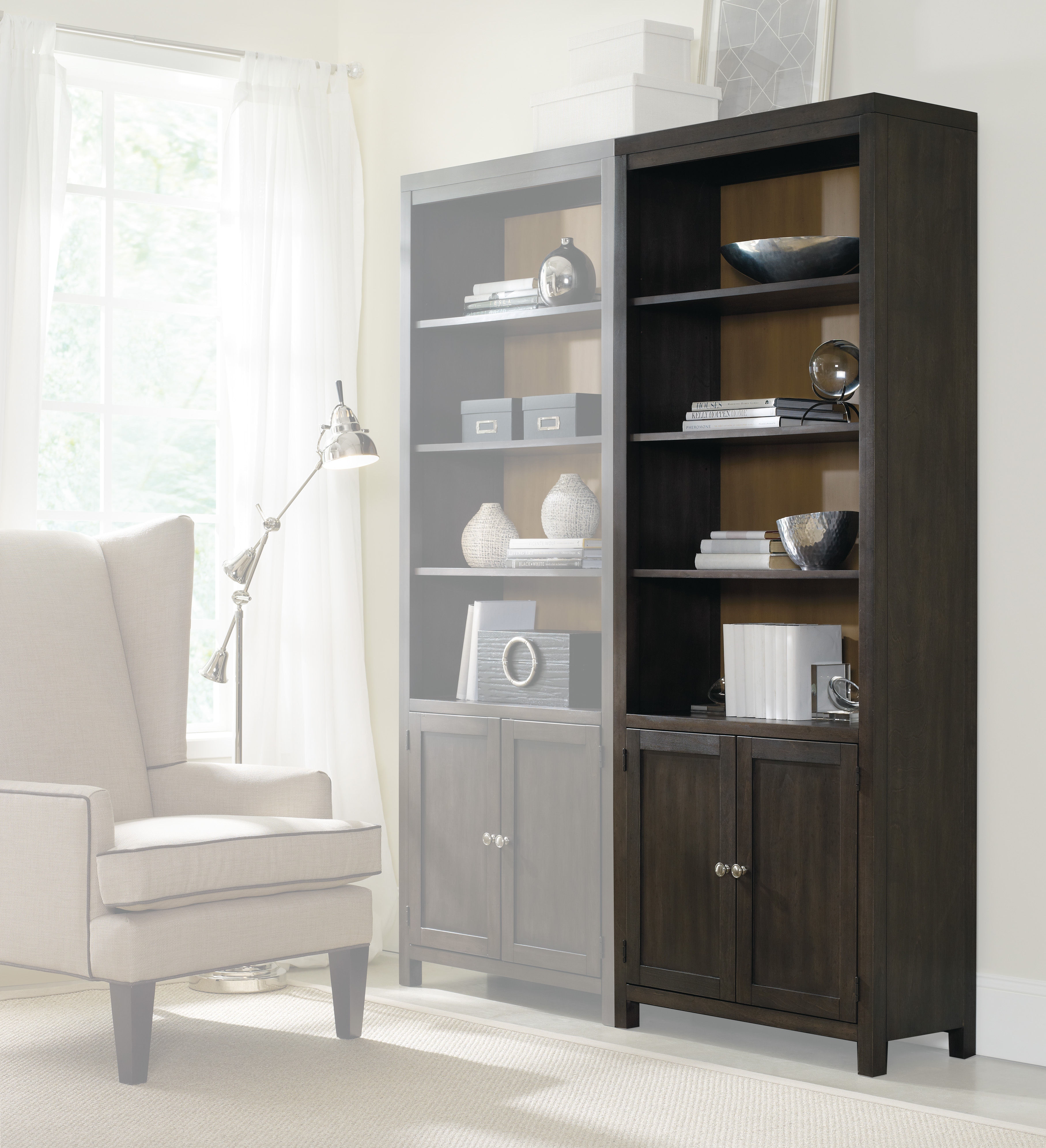 Hooker furniture corner deals bookshelf