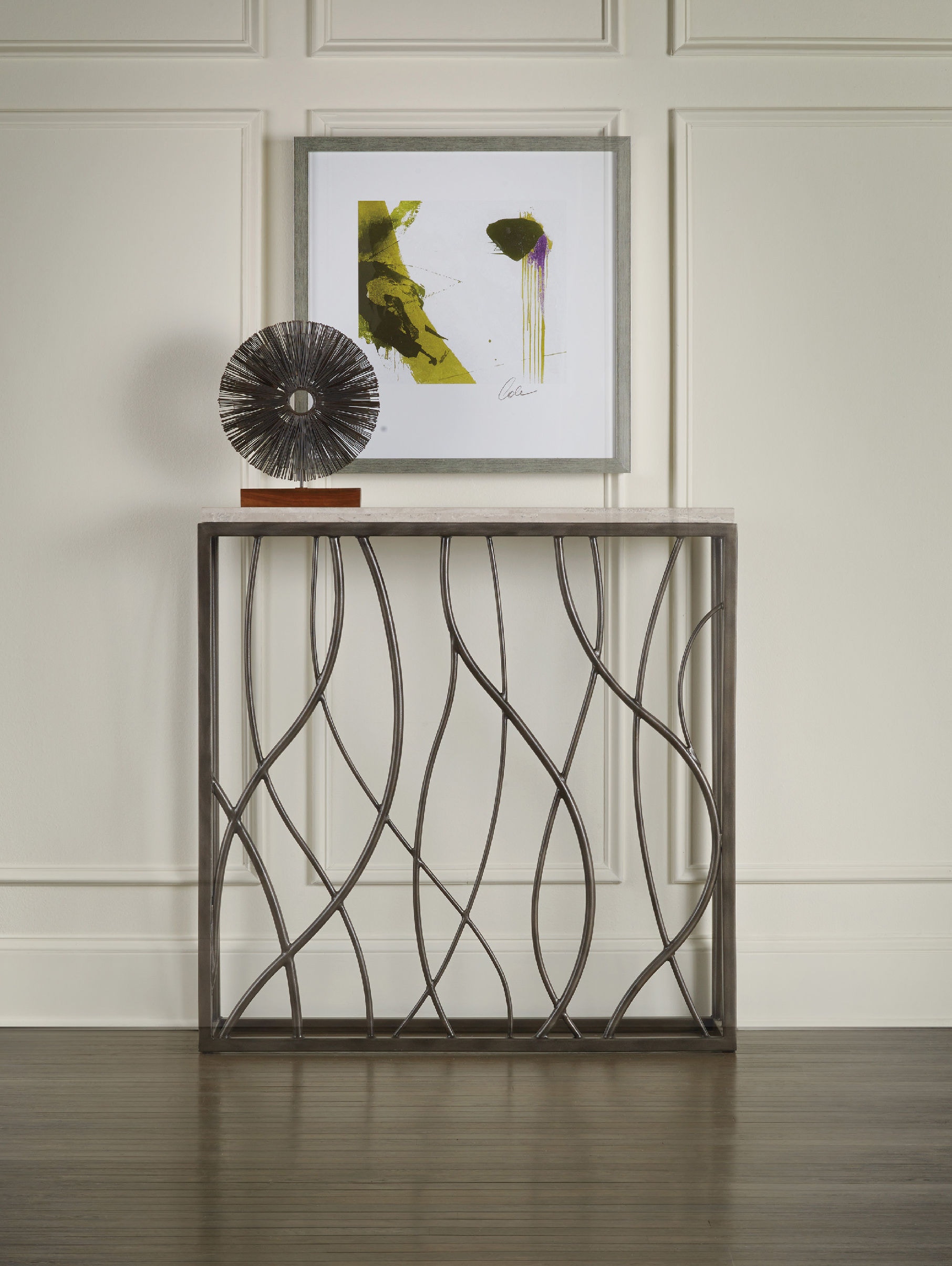 Thin metal console table online