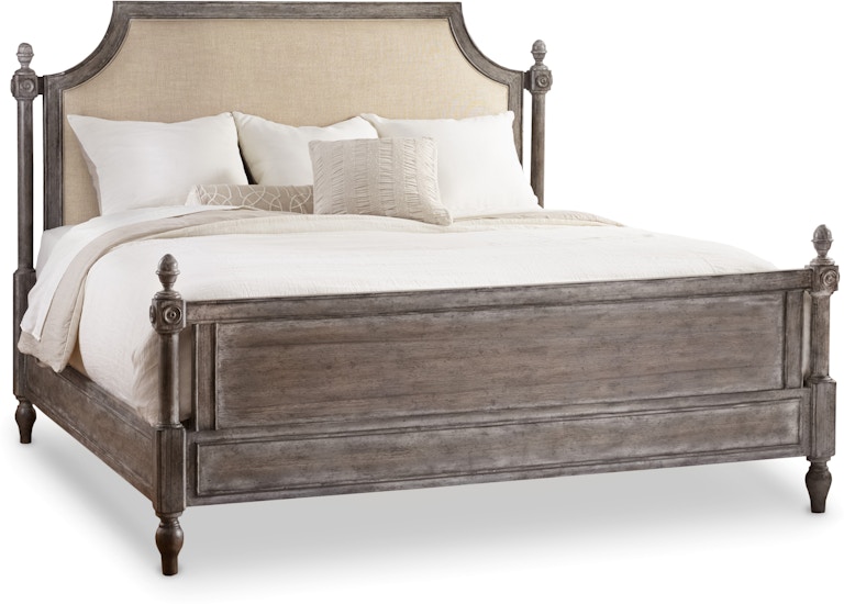 Hooker Furniture True Vintage King Fabric Upholstered Poster Bed 5701-90666