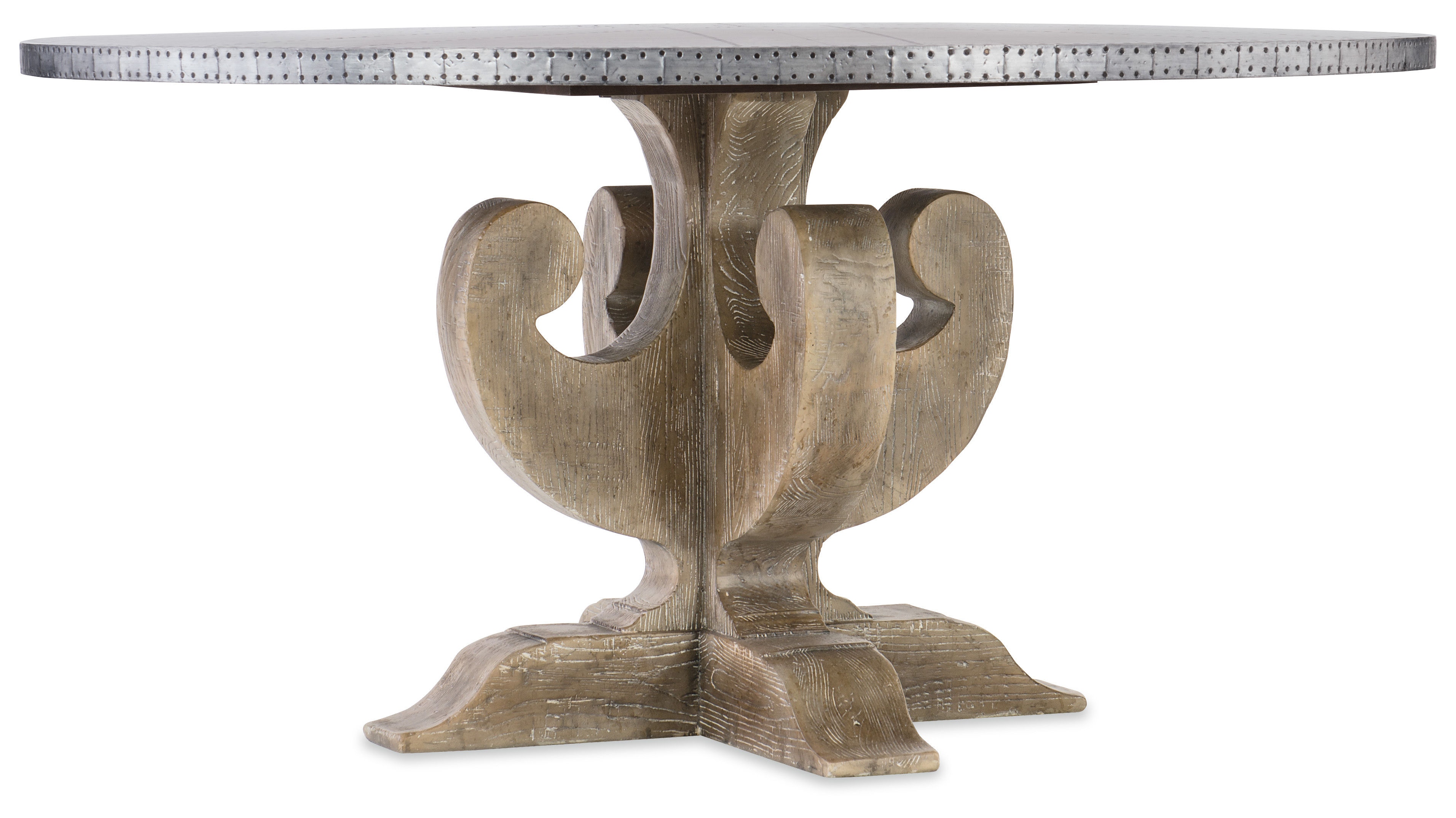 zinc round dining table