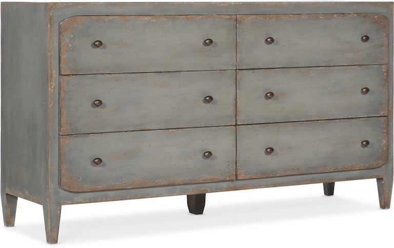 Hooker Furniture Ciao Bella Ciao Bella Six-Drawer Dresser- Speckled Gray 5805-90002-95