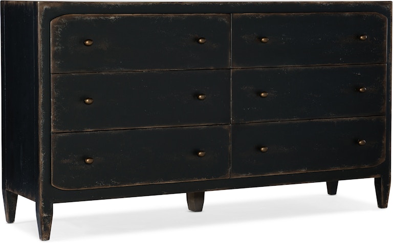 Hooker Furniture Ciao Bella Ciao Bella Six-Drawer Dresser- Black 5805-90002-99