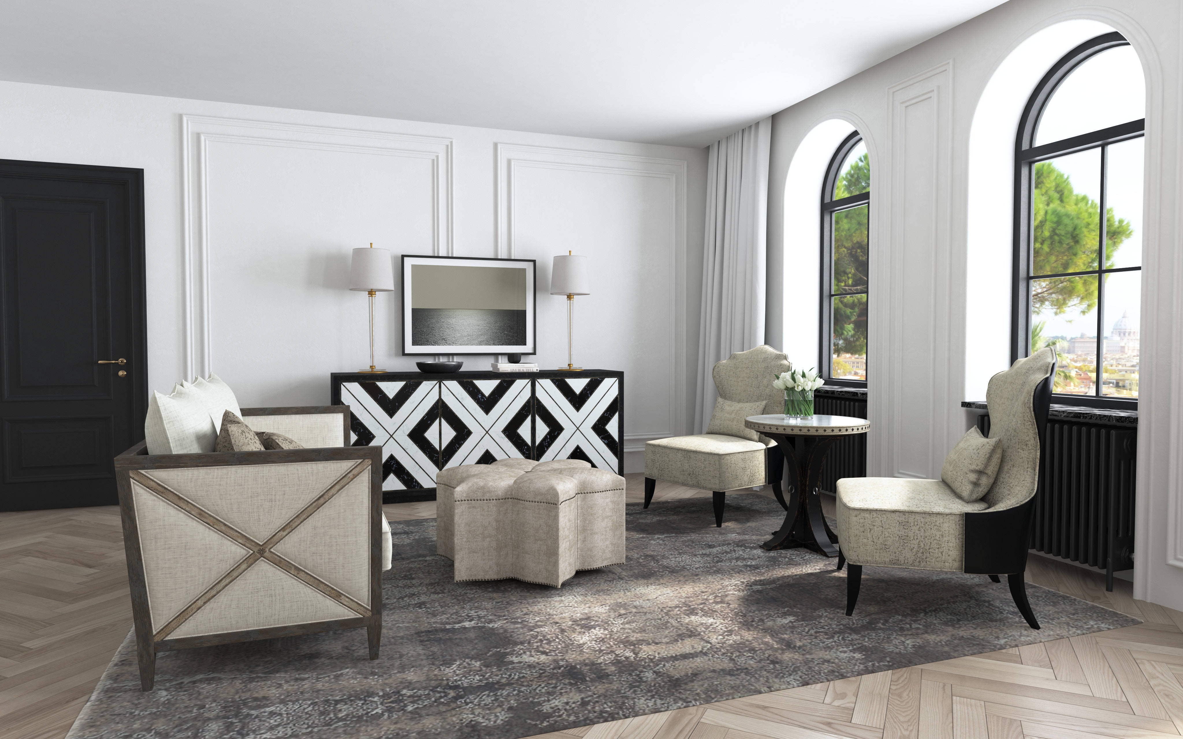 Hooker Furniture Home Entertainment Sanctuary Noir Et Blanc