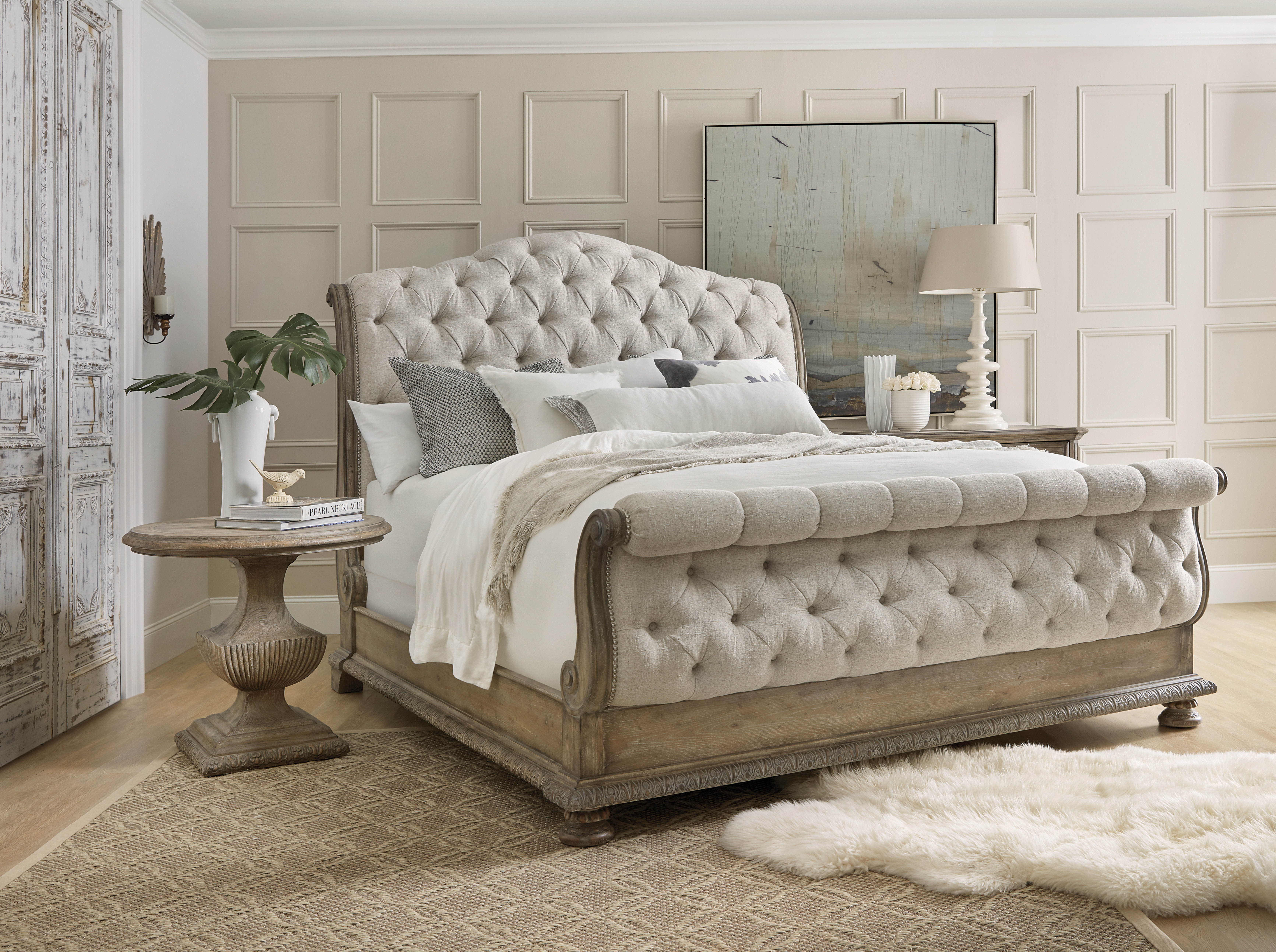 California king outlet tufted bed