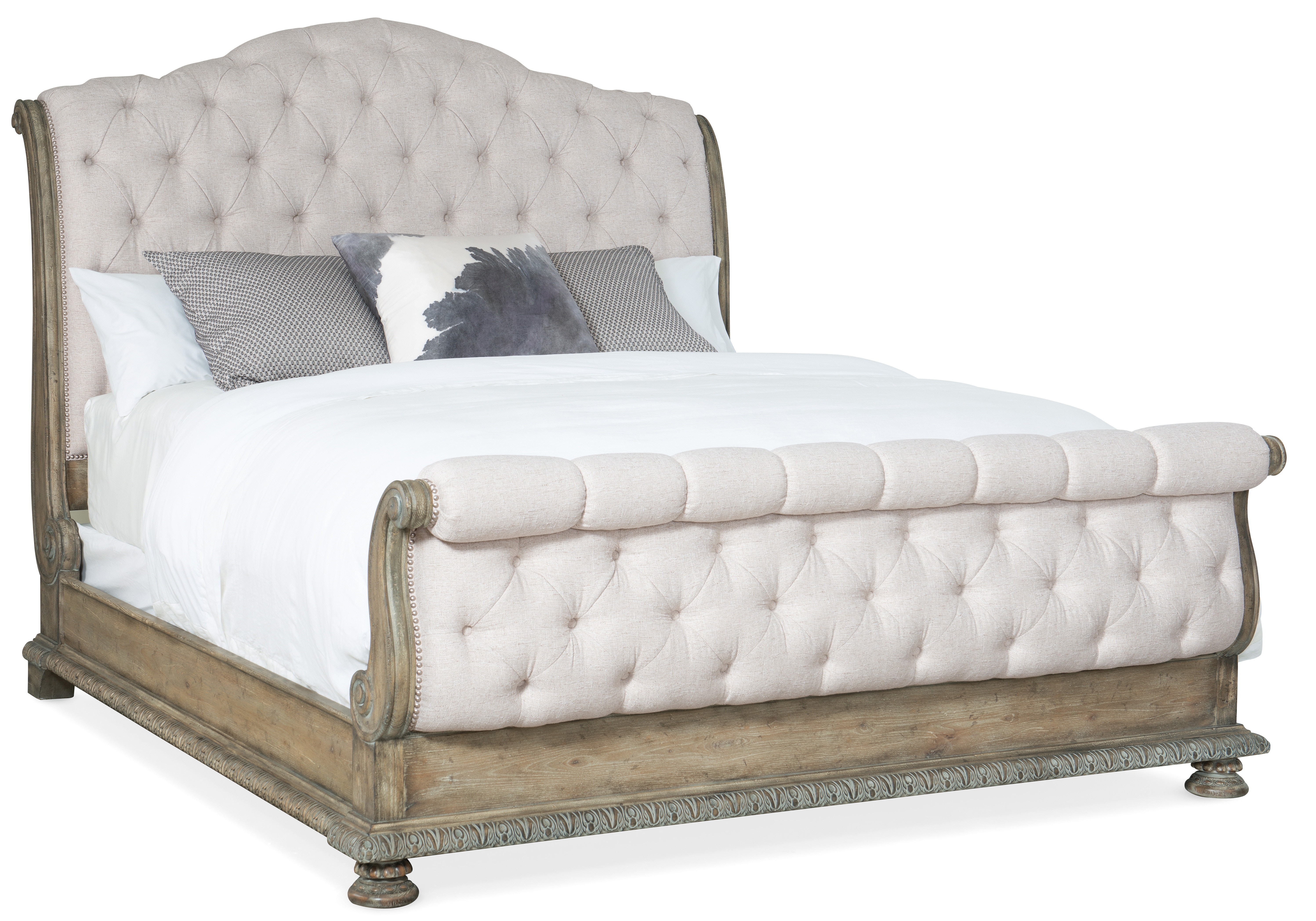 California king shop bed tufted