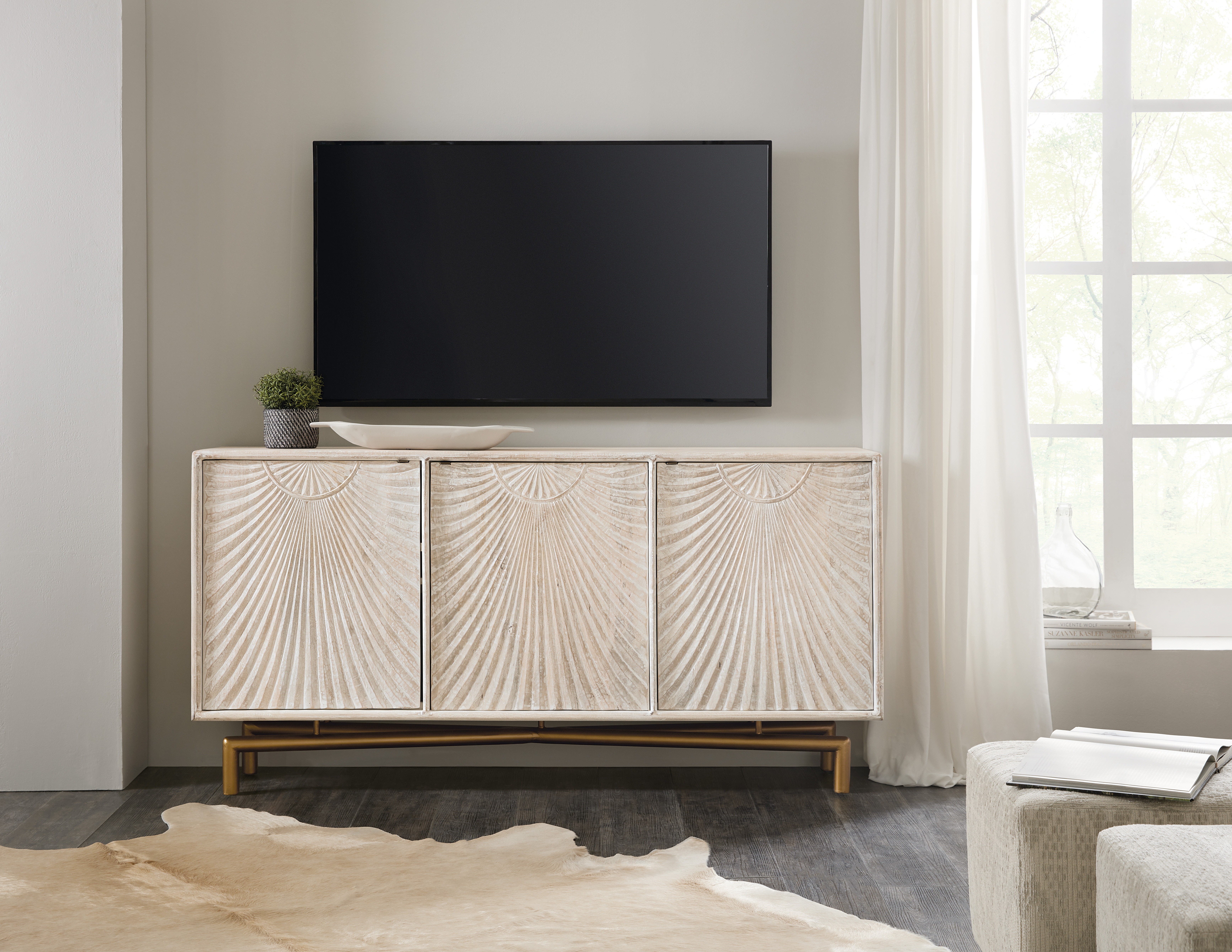 Light wood deals tv console