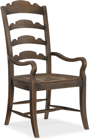 Hooker Furniture Hill Country Hill Country Twin Sisters Ladderback Arm Chair - 2 per carton/price ea 5960-75300-BRN