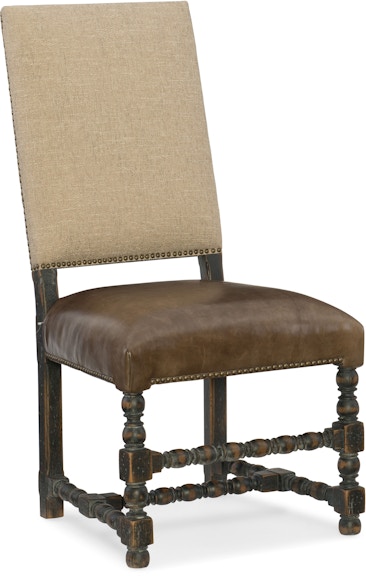 Hooker Furniture Hill Country Hill Country Comfort Upholstered Side Chair - 2 per carton/price ea 5960-75410-BLK