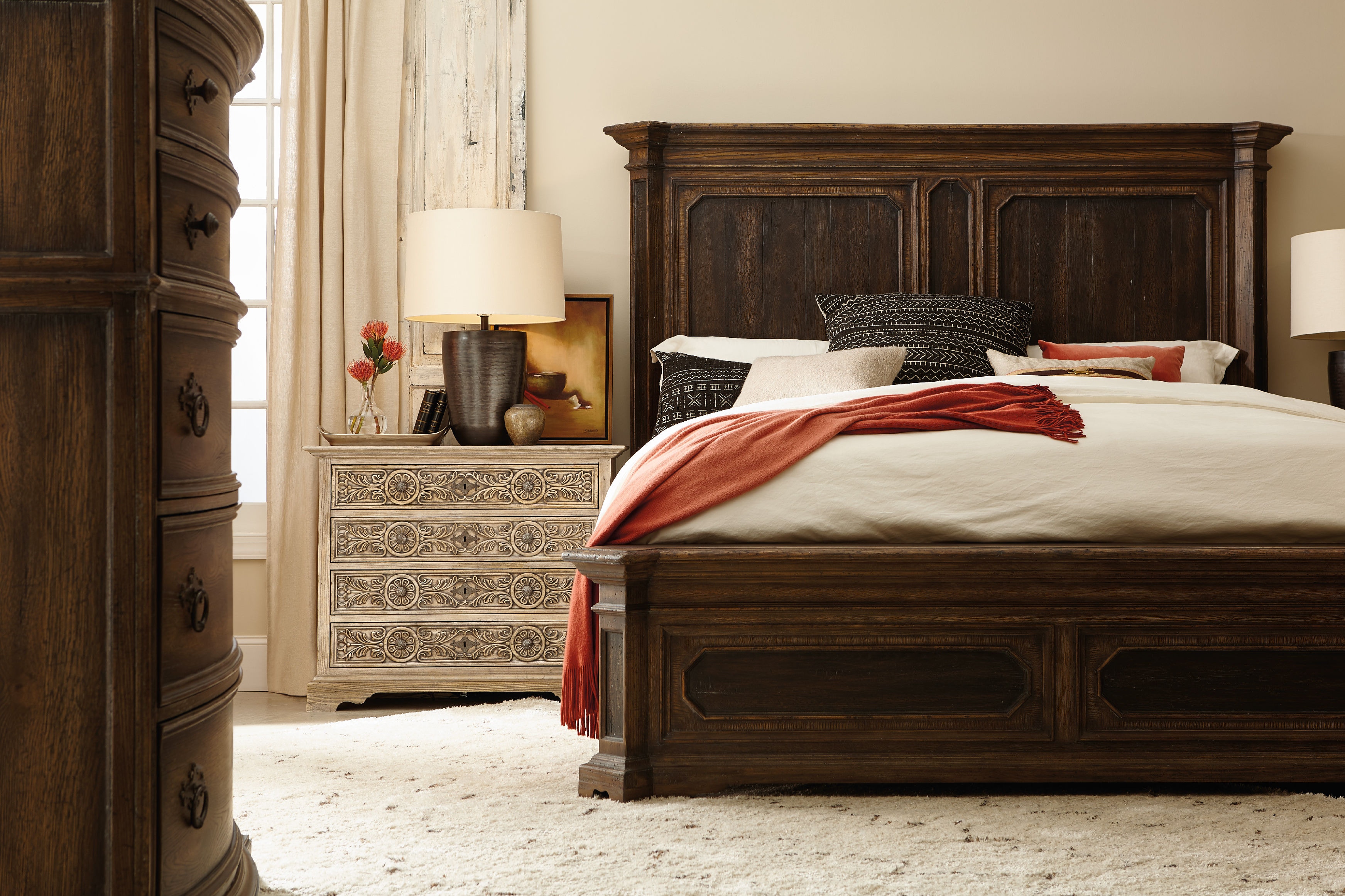 hooker bedroom furniture affinity california king upholstered bed