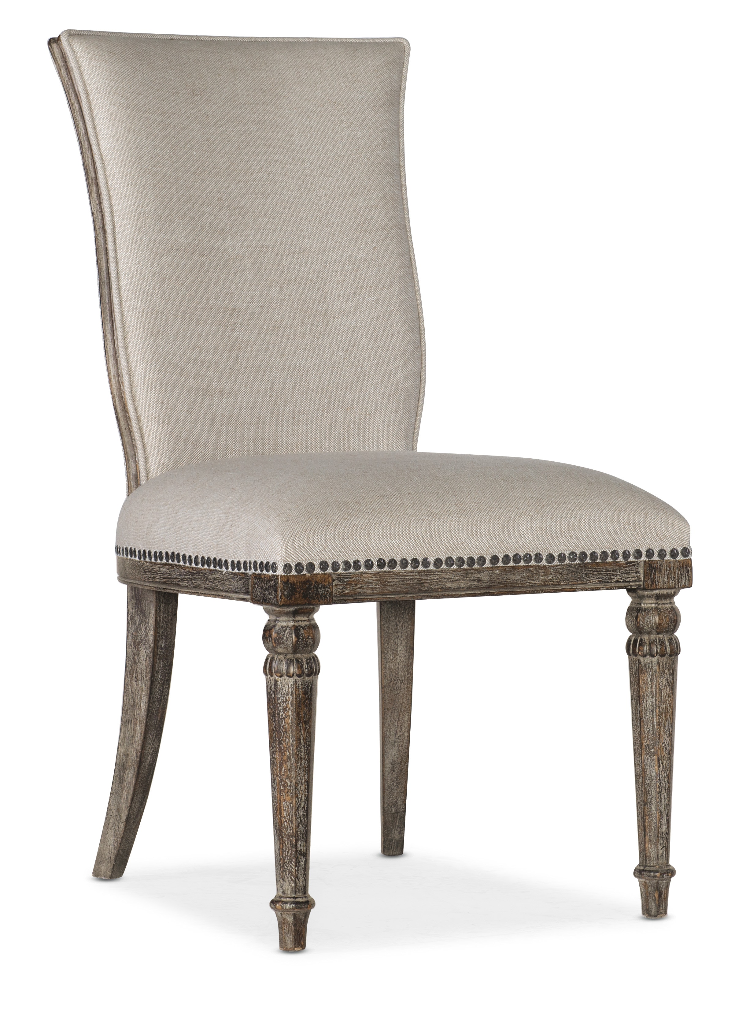 Upholstered nailhead online dining chairs