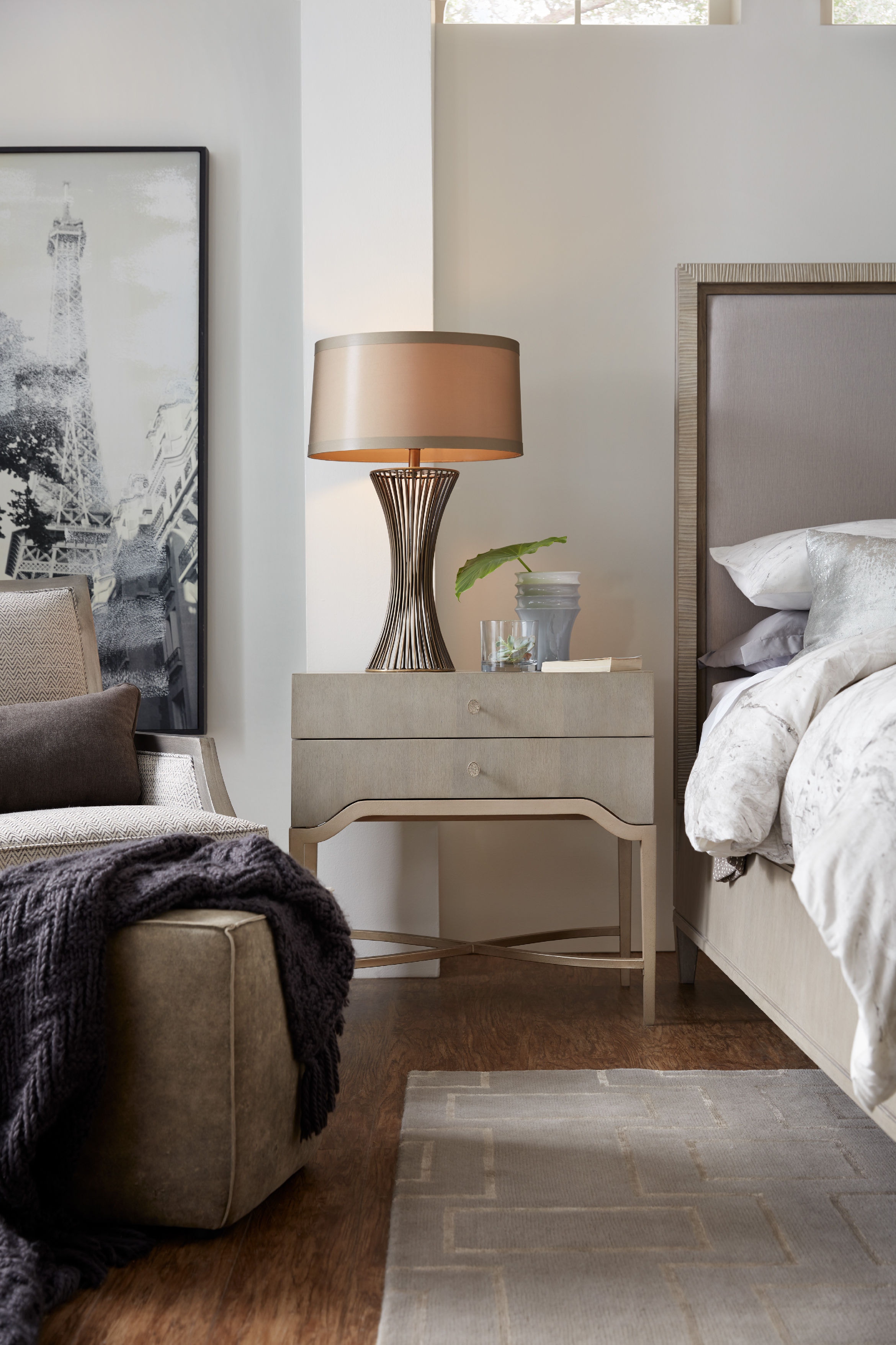 Hooker Furniture Bedroom Elixir Two-Drawer Nightstand 5990-90016-LTWD elixir 2 drawer nightstand